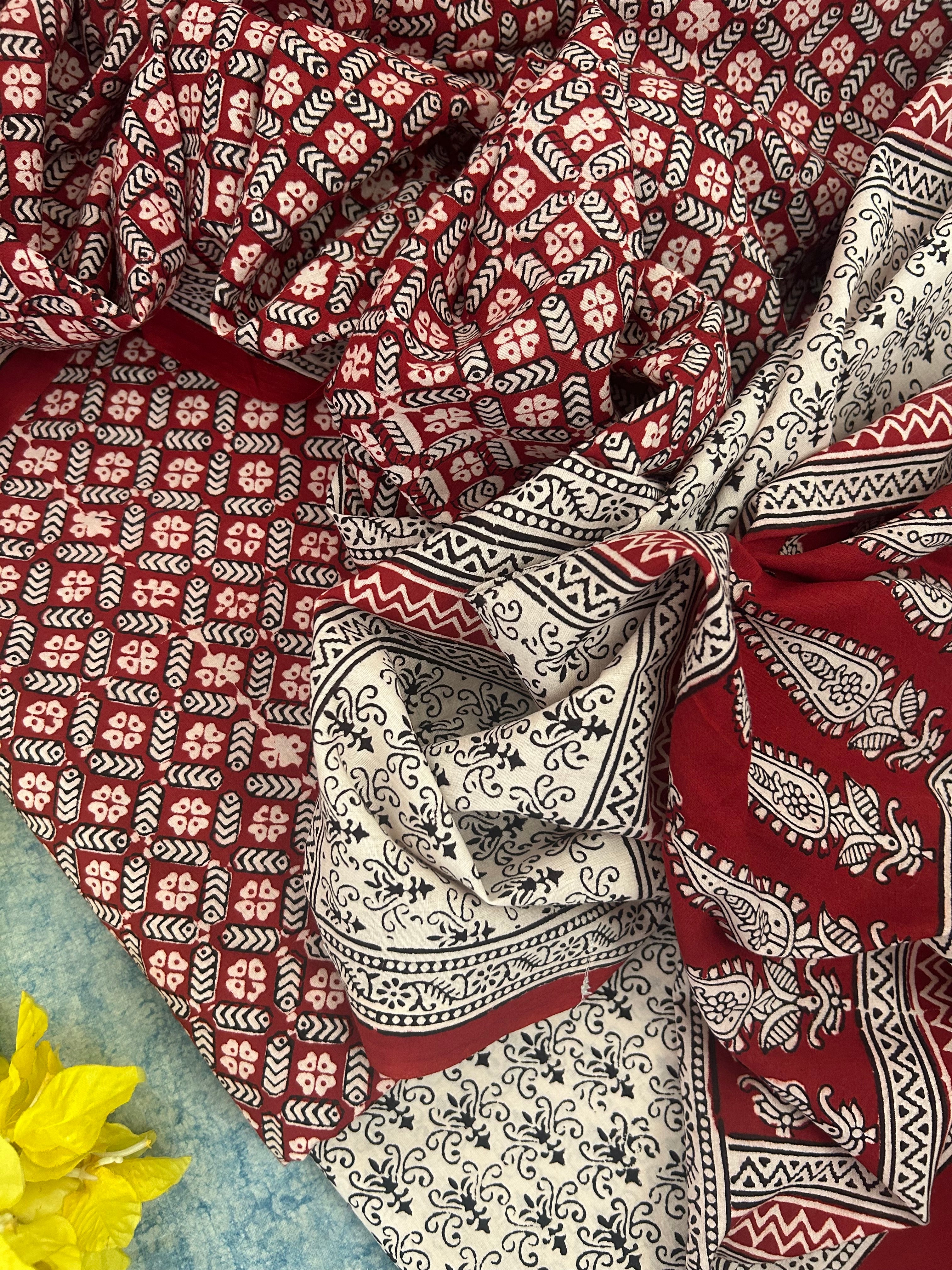 Natural Dyed Bagh Block Print Cotton Suit