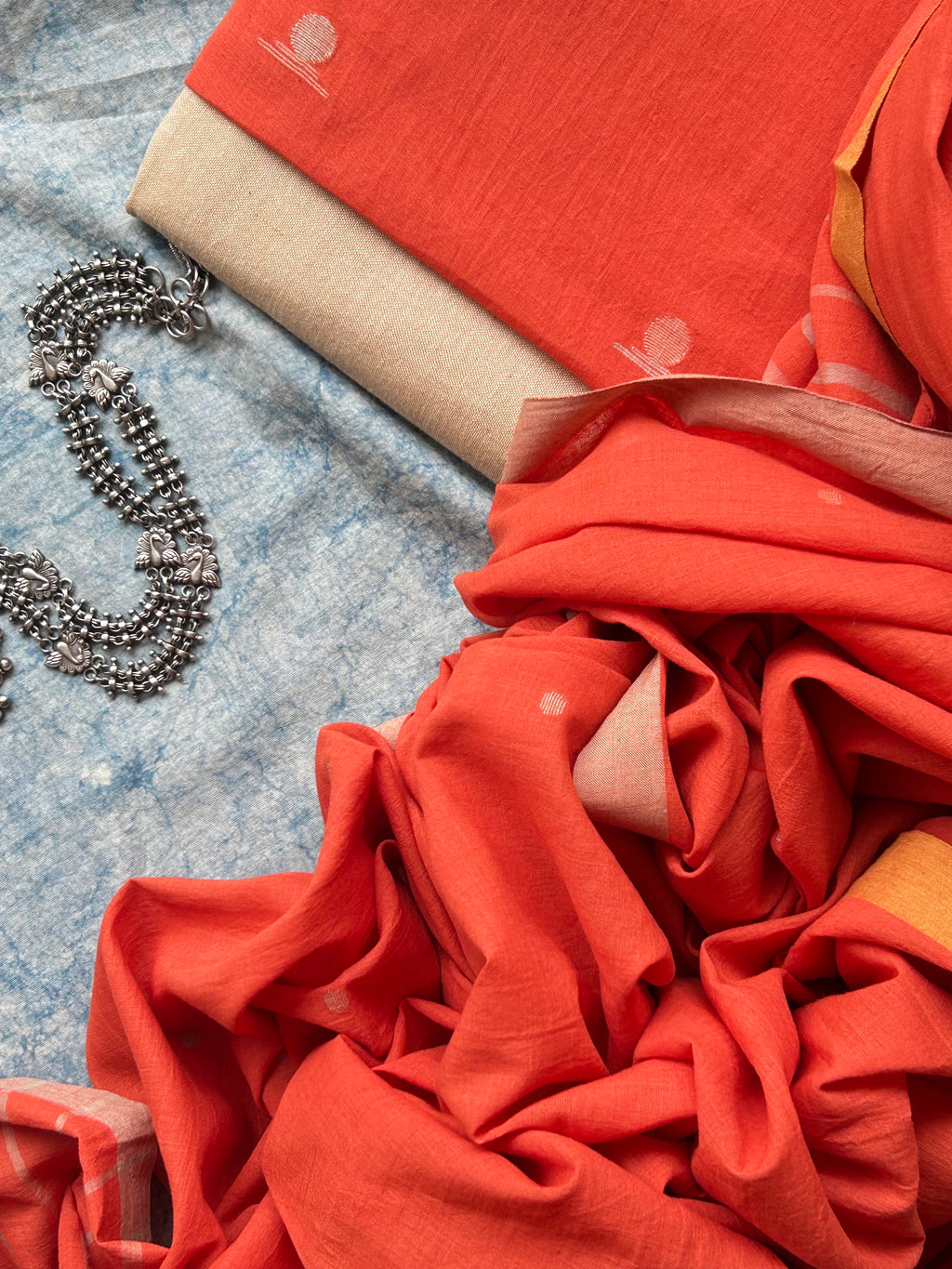 Mallika - Handwoven Bengal Jamdani Kurta Dupatta set