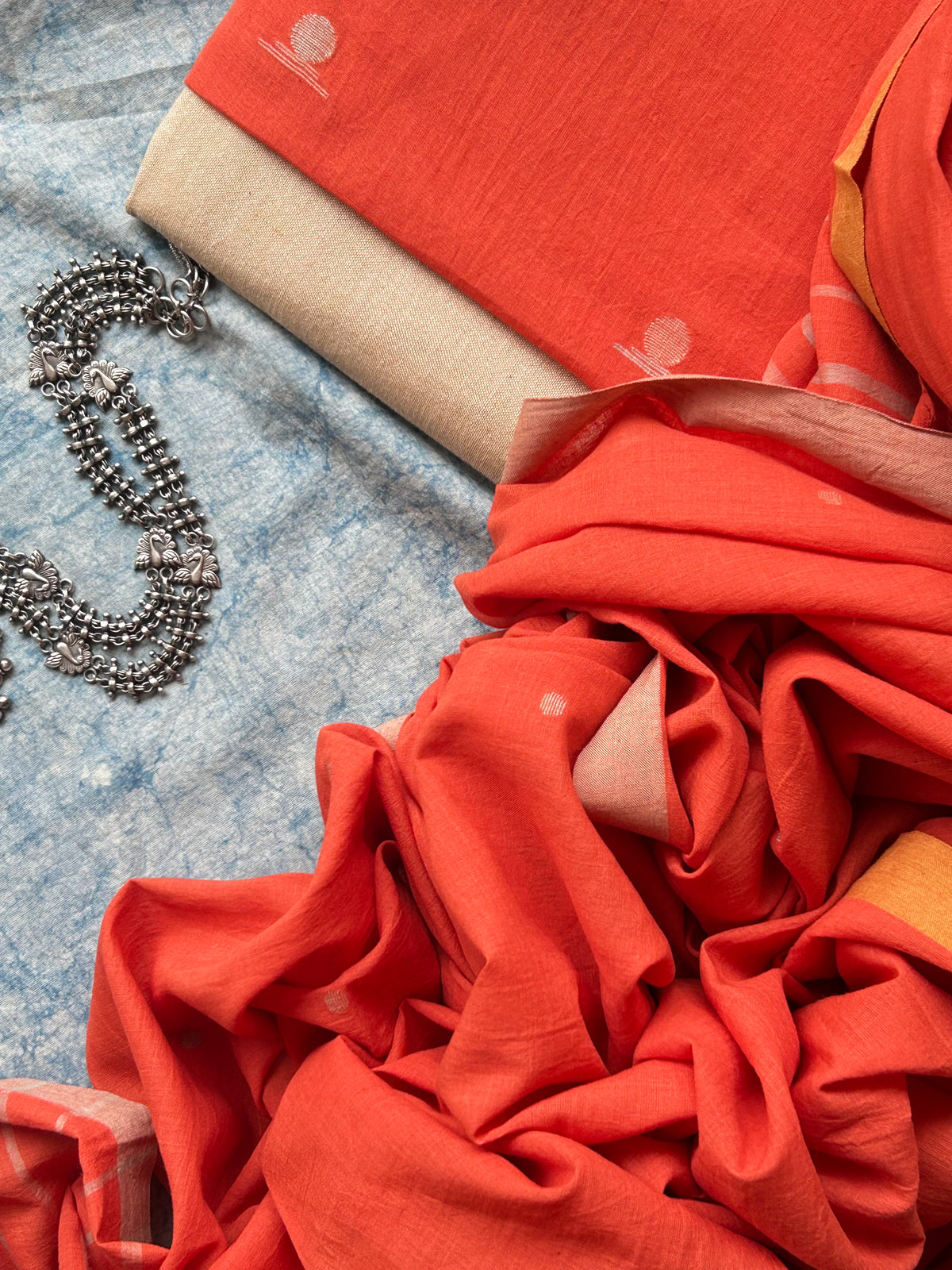 Mallika - Handwoven Bengal Jamdani Kurta Dupatta set