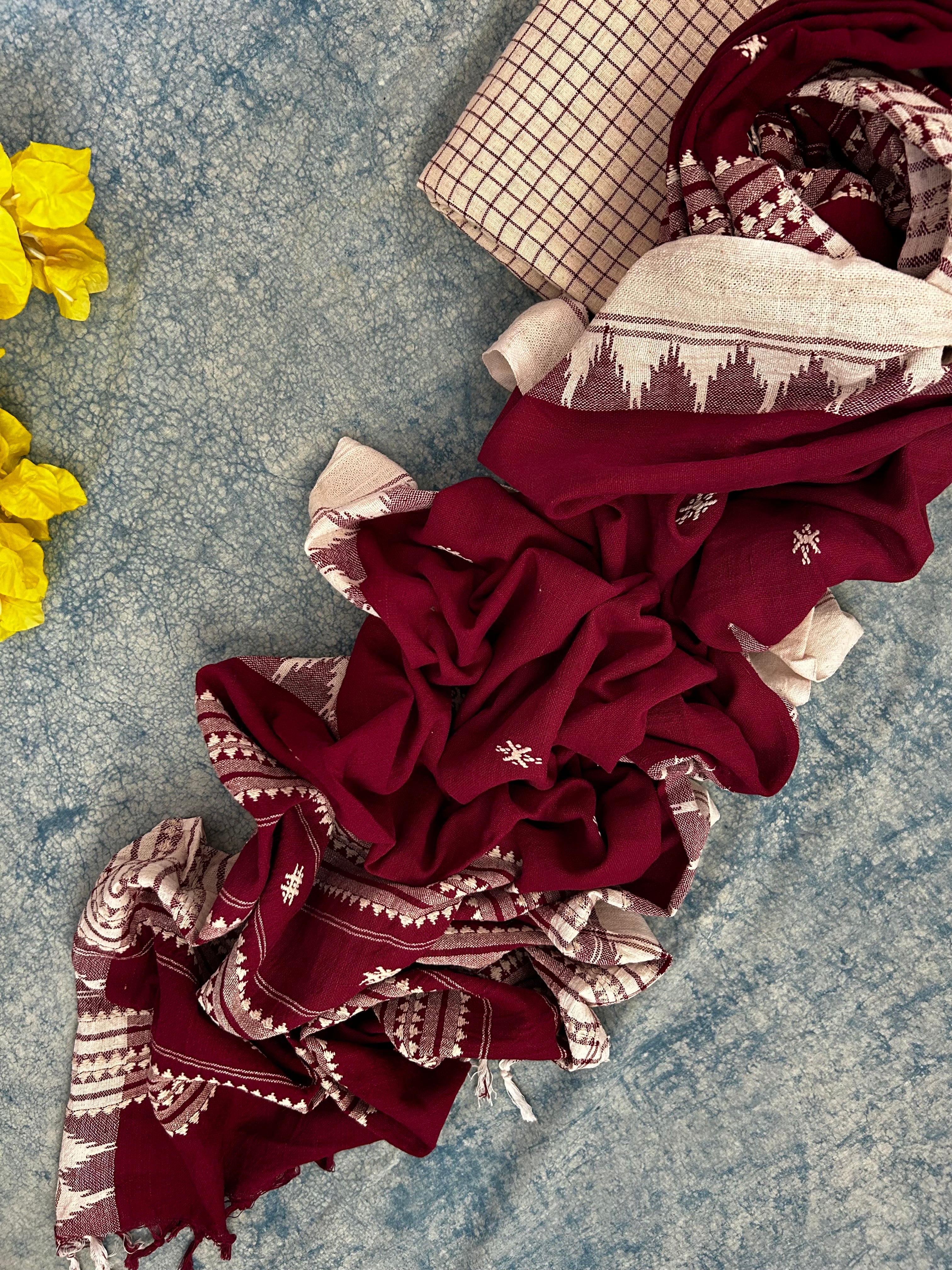 Handspun Handwoven Kotpad Kurta Dupatta Set