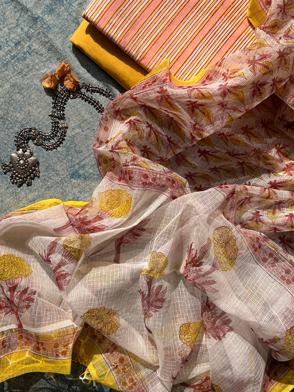 Handcrafted Cotton Kota Dupatta Suit