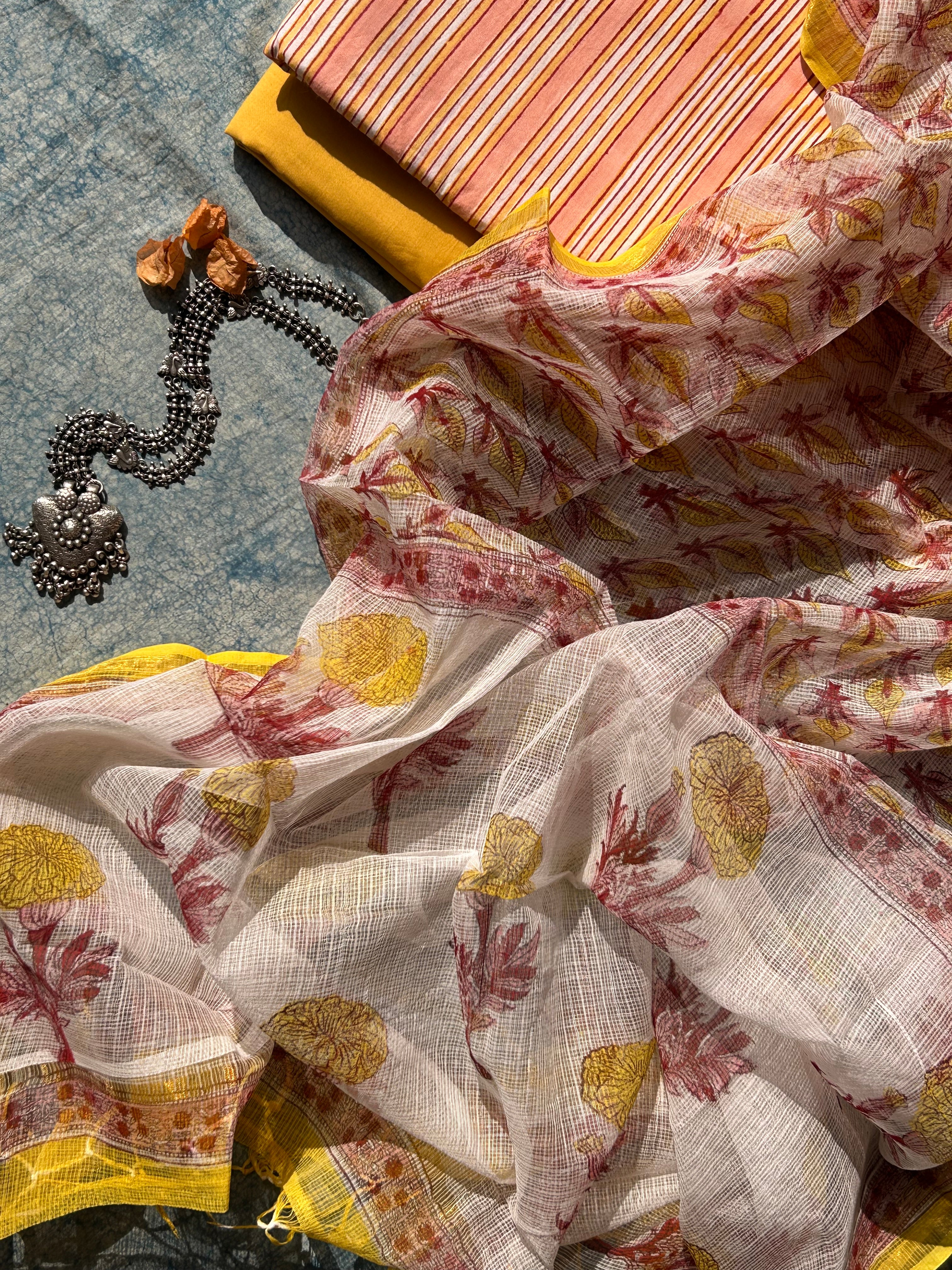 Handcrafted Cotton Kota Dupatta Suit