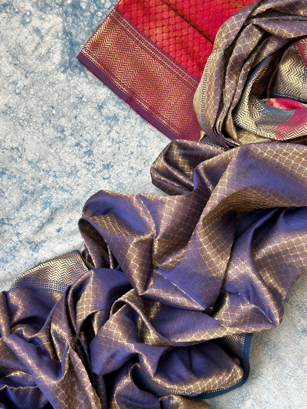 Handwoven Tissue Maheshwari Kurta Dupatta Set