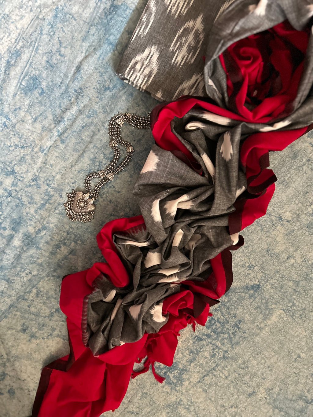 Handwoven Ikat Kurta Dupatta Set