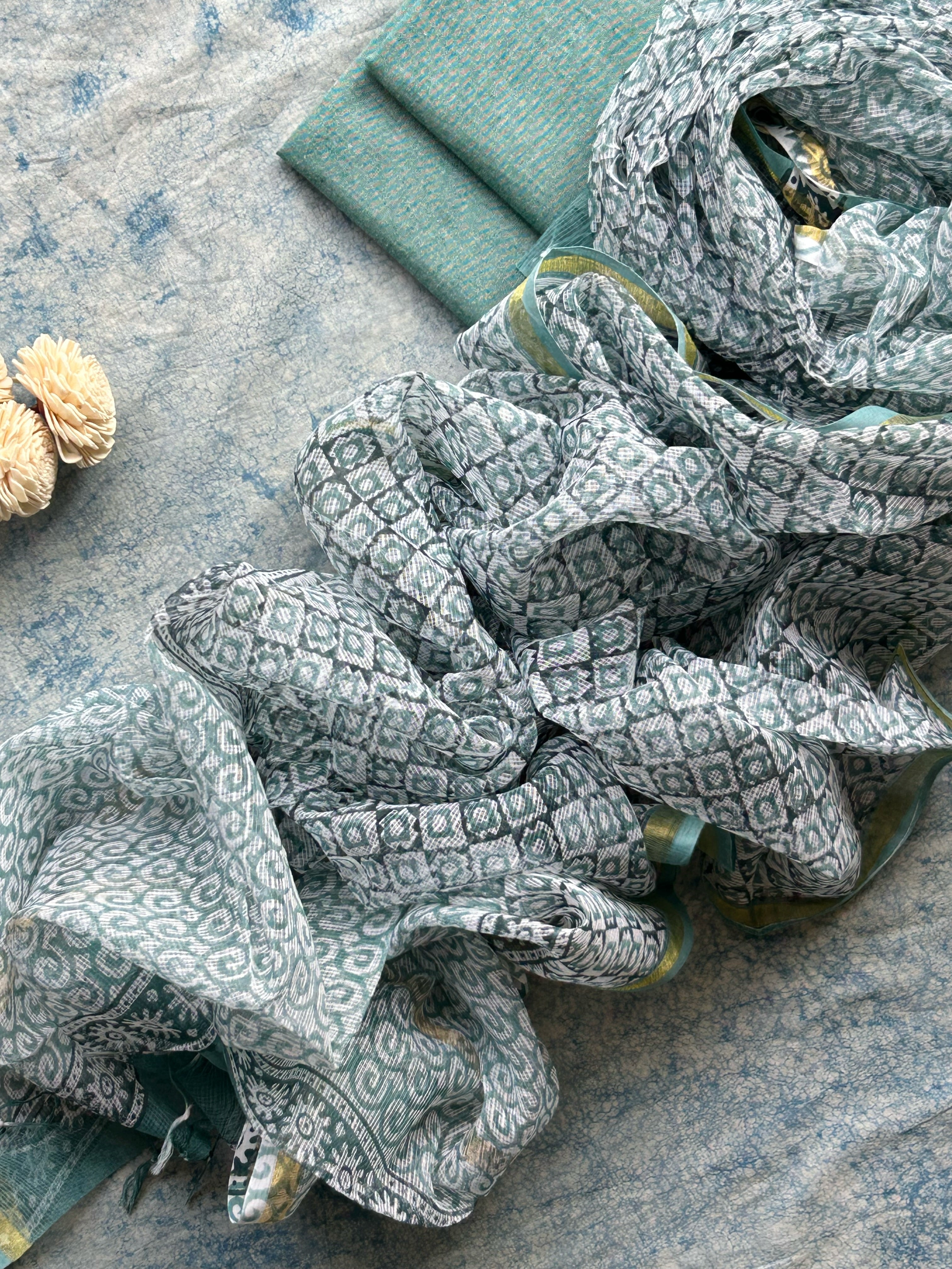Mridul - Handwoven Handblock Printed Set