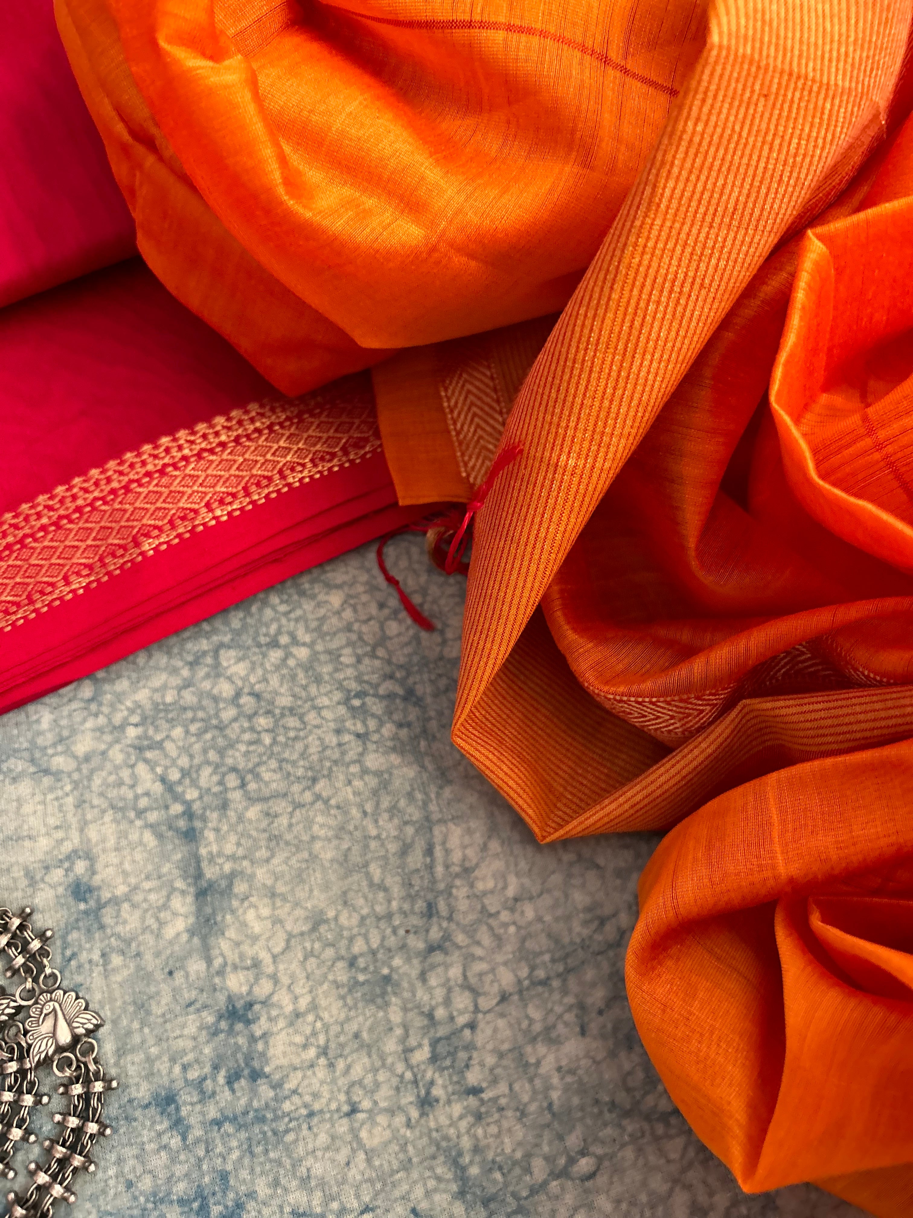 Handwoven Maheshwari Kurta Dupatta Set