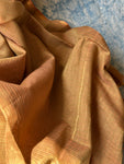 Handwoven Maheshwari Kurta Dupatta Set - Burnt Orange & Almond