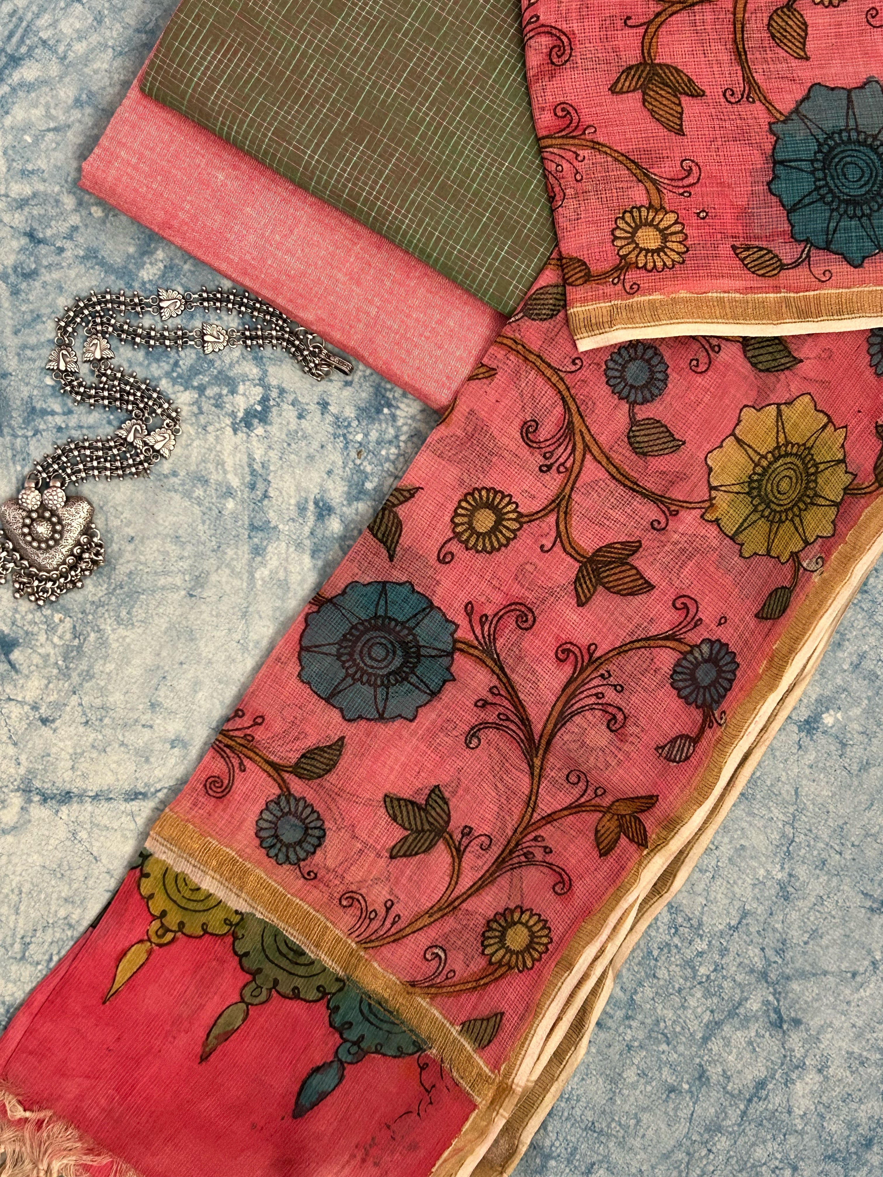 Handwoven Handpainted Kalamkari Set