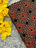 Handblock Ajrakh Cotton Blouse Fabric