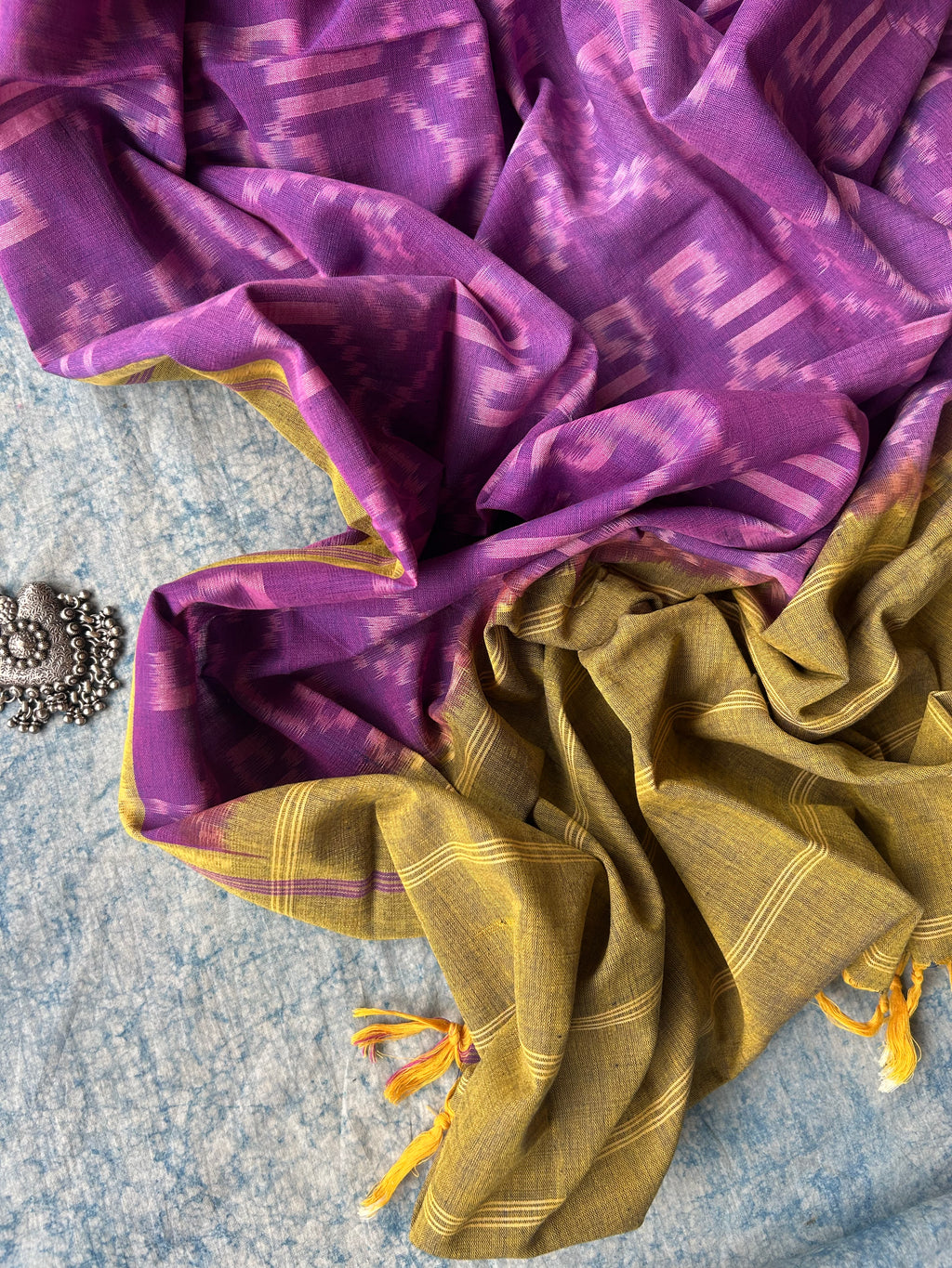 Handwoven Ikat Kurta Dupatta Set