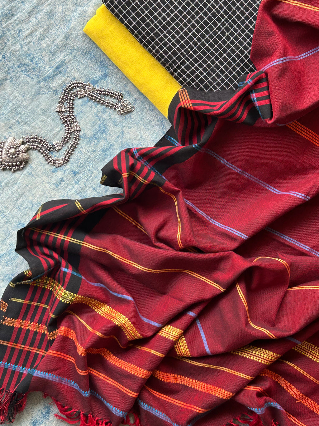 Angarika - Handspun Handwoven Kotpad and Bhujodi Dupatta Set