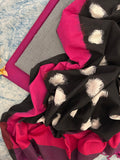 Handwoven Ikat Kurta Dupatta Set- Black and deep Purple
