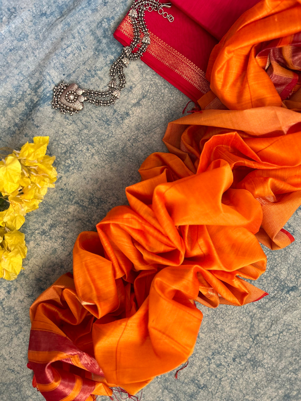 Handwoven Maheshwari Kurta Dupatta Set