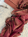 Handwoven Maheshwari Kurta Dupatta Set -Wine