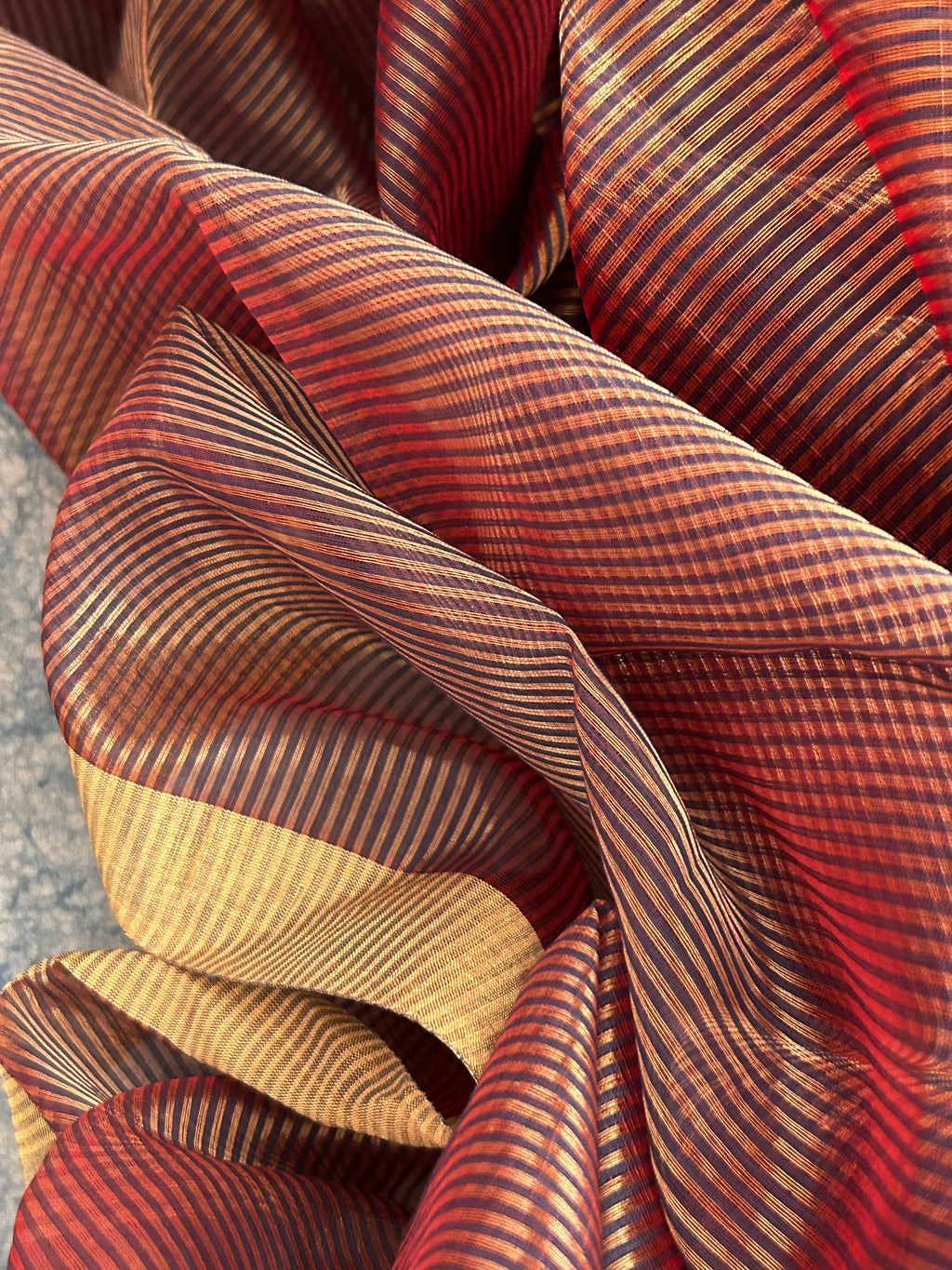Handwoven Maheshwari tissue Kurta Dupatta Set