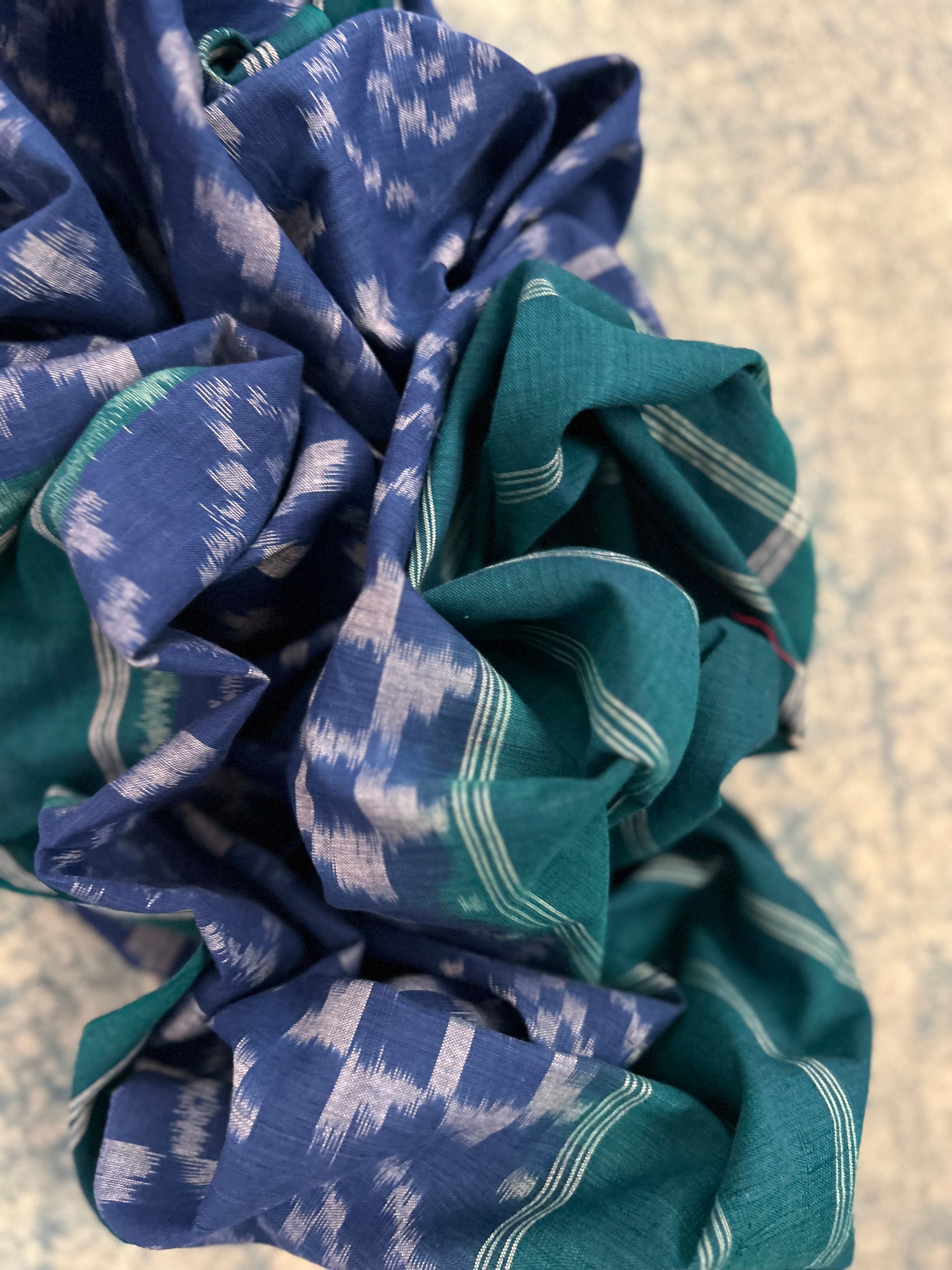 Handwoven Ikat Kurta Telia Dupatta Set
