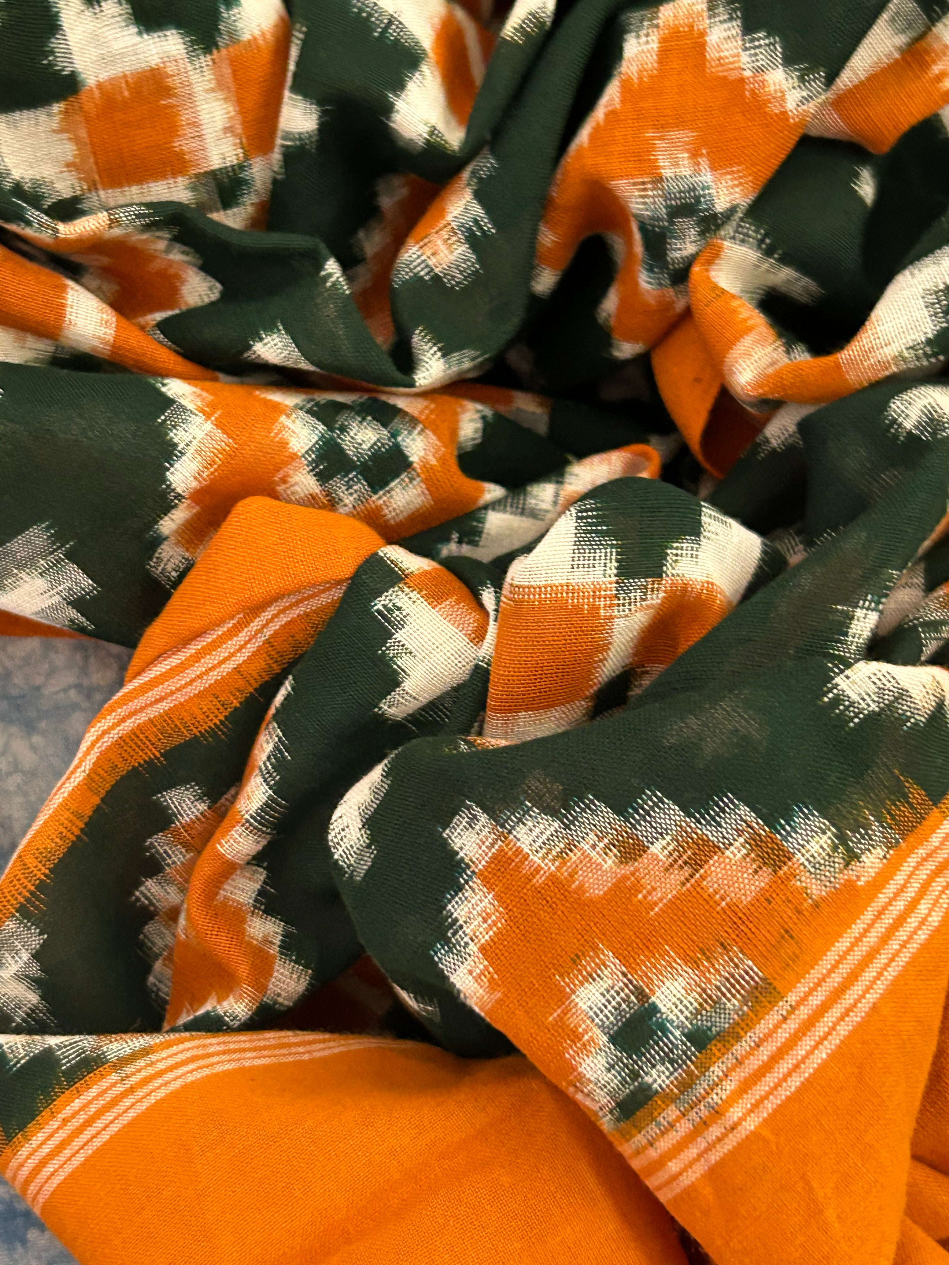 Handwoven Ikat Kurta Telia Dupatta Set