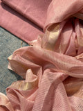 Handwoven Maheshwari Kurta Dupatta set - Baby PInk