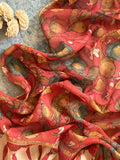 Gayatri - Manjari -Handwoven Hand-drawn Handpainted Pen Kalamkari Dupatta
