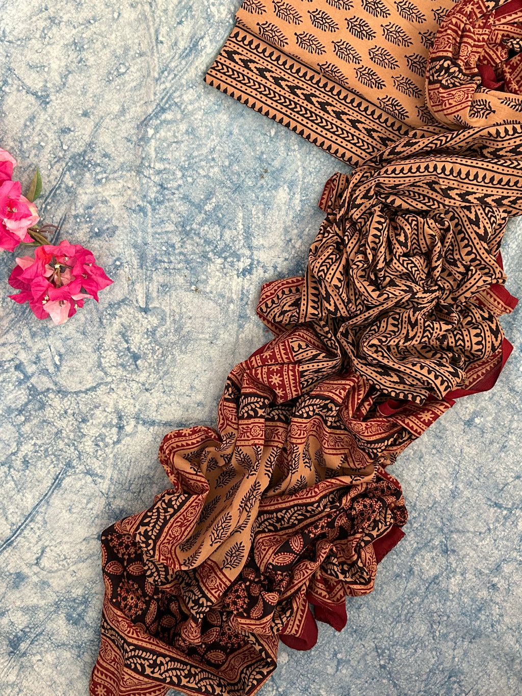 Natural Dyed Bagh Block Print Cotton Suit