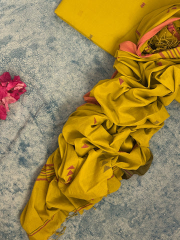 SurajMukhi  - Handwoven Bengal Jamdani Kurta Dupatta set