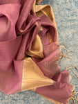 Handwoven Maheshwari Kurta Dupatta Set -Mauve & Gold
