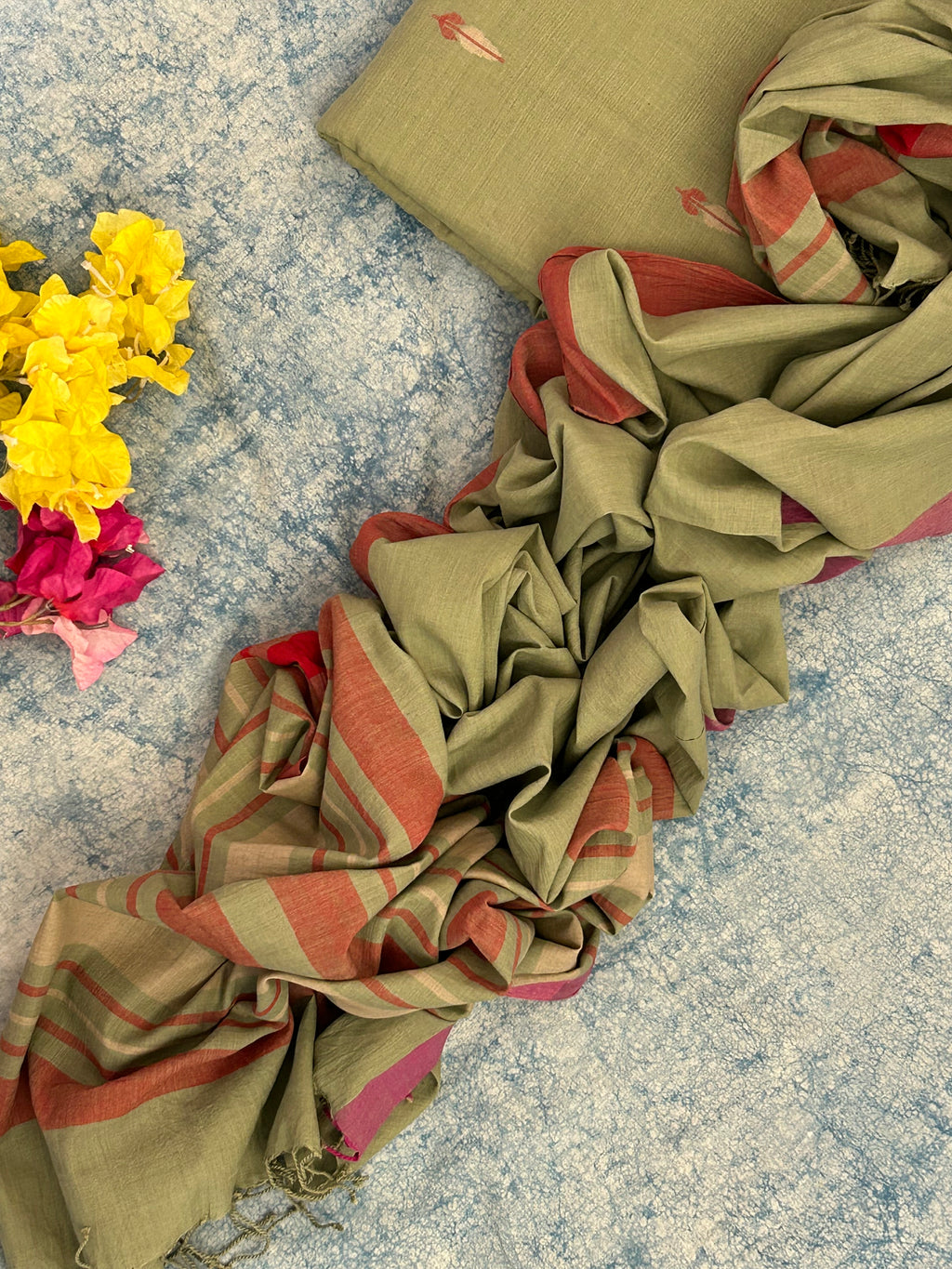 Handwoven Bengal Jamdani Kurta Dupatta set