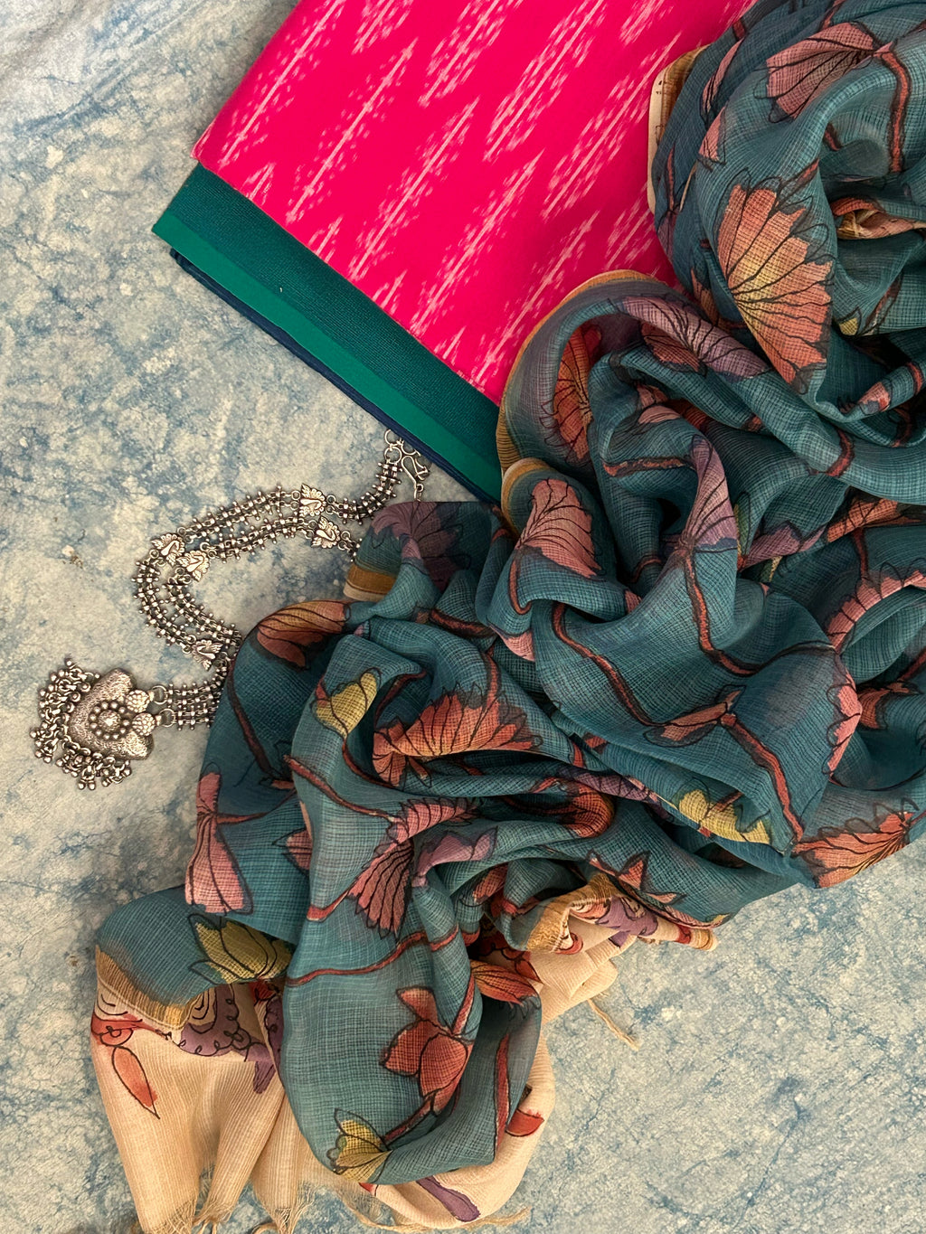 Handwoven Handpainted Kalamkari Set