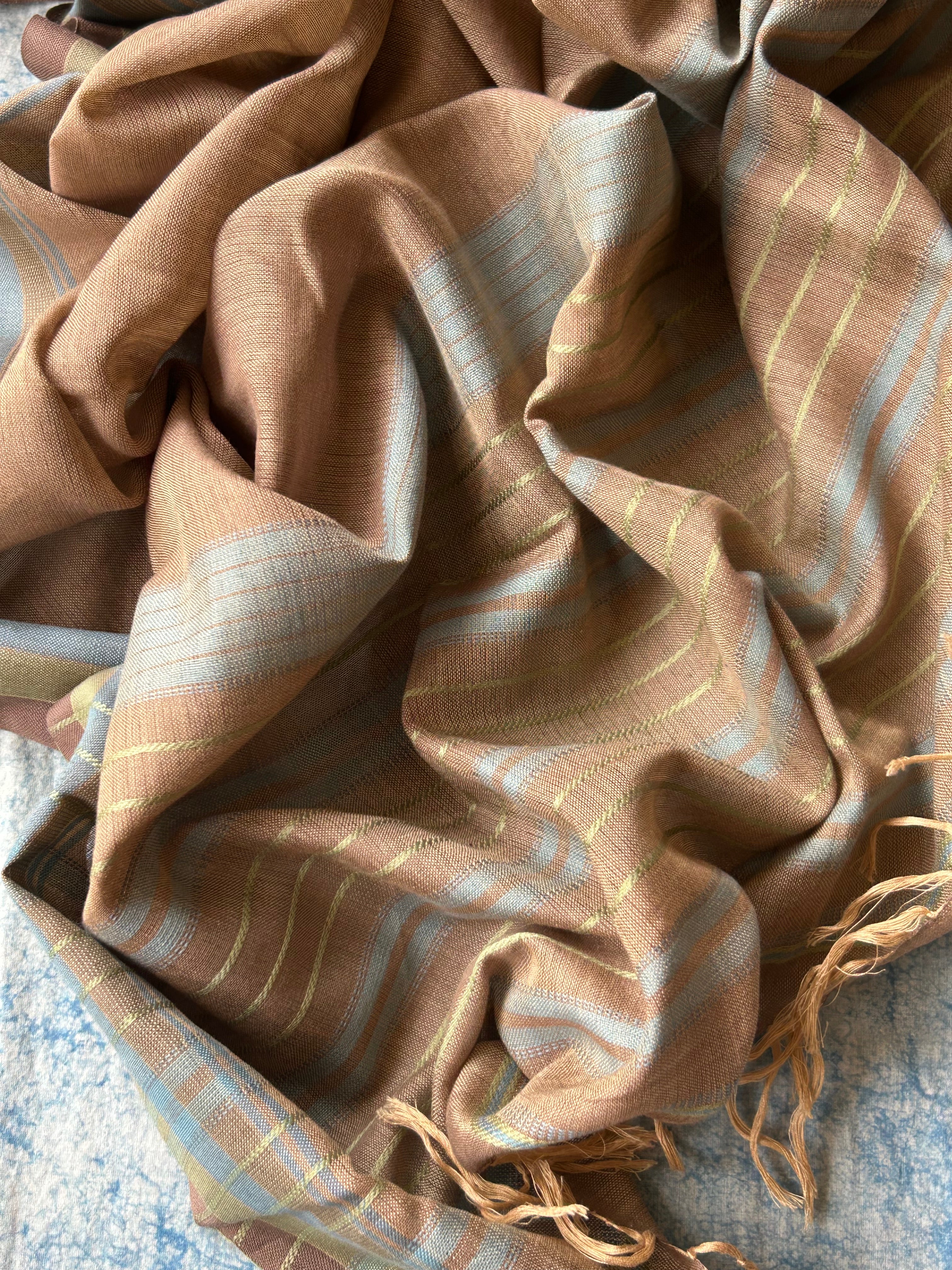 Aranya - Handwoven Ikath Cotton and Bhujodi Dupatta Set
