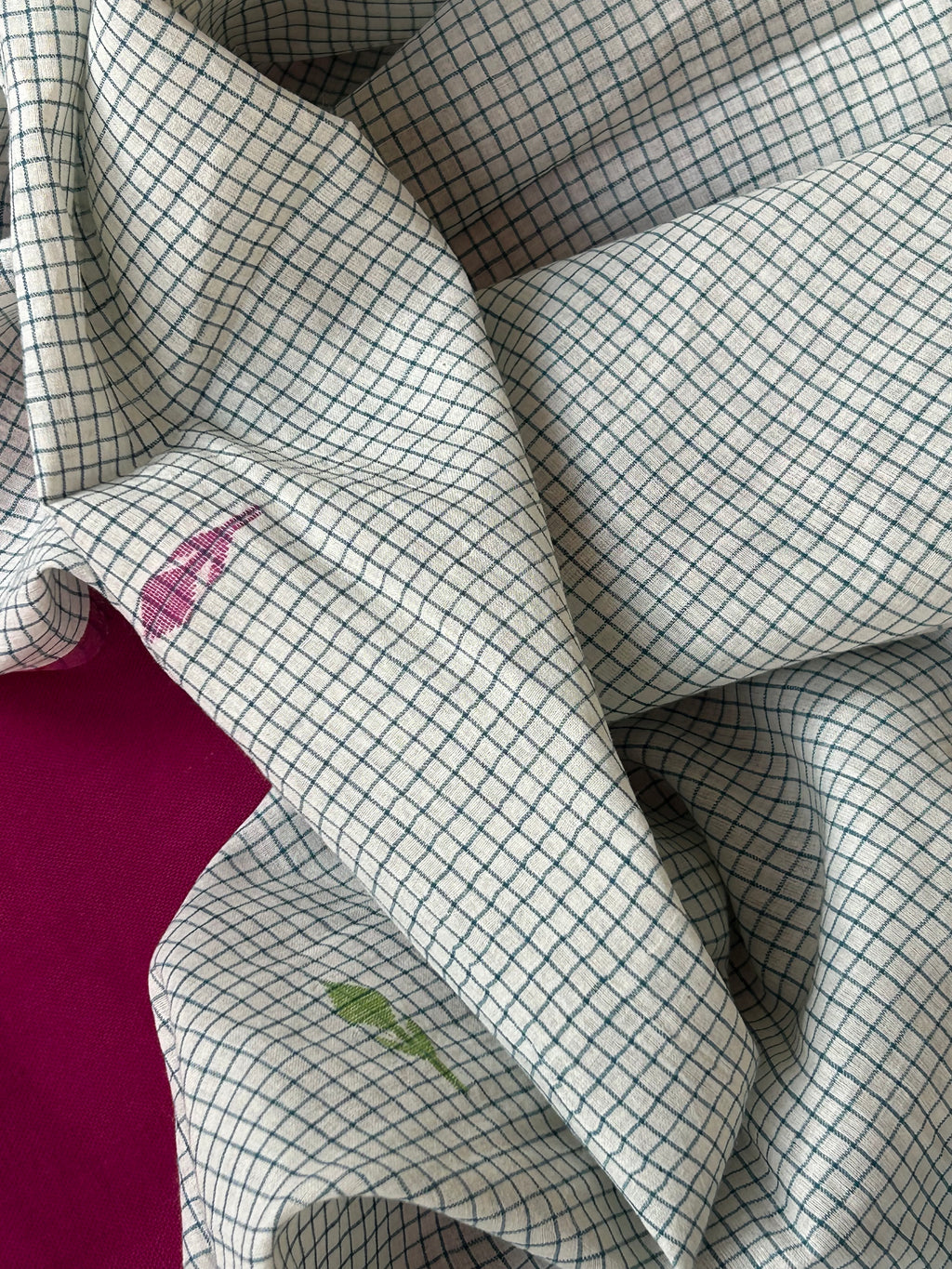 Handwoven Cotton Bengal Jamdani Dupatta Set - The Garden Bloom