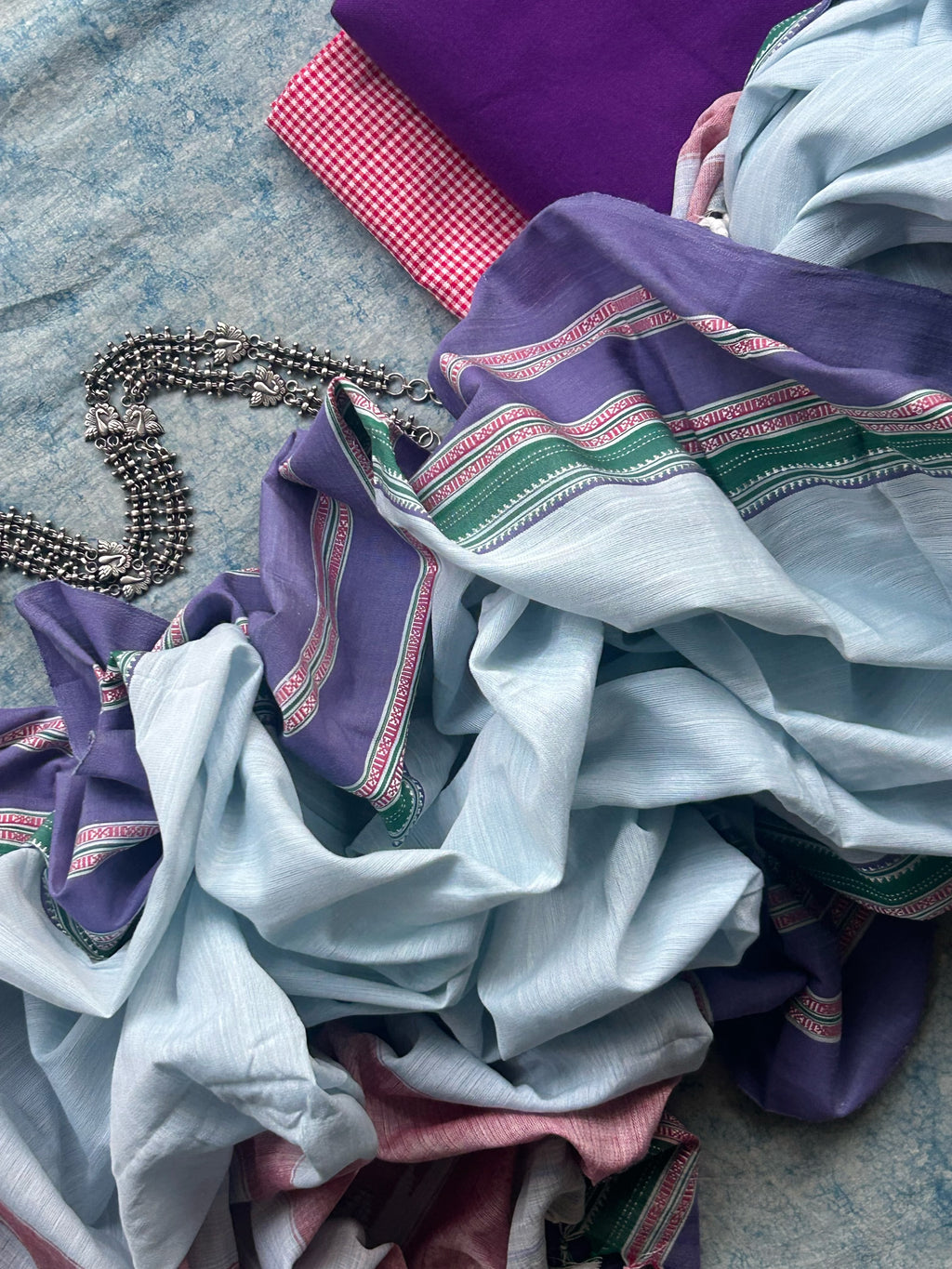 Aparajita - Handwoven Telangana cotton and Ilkal Dupatta Set