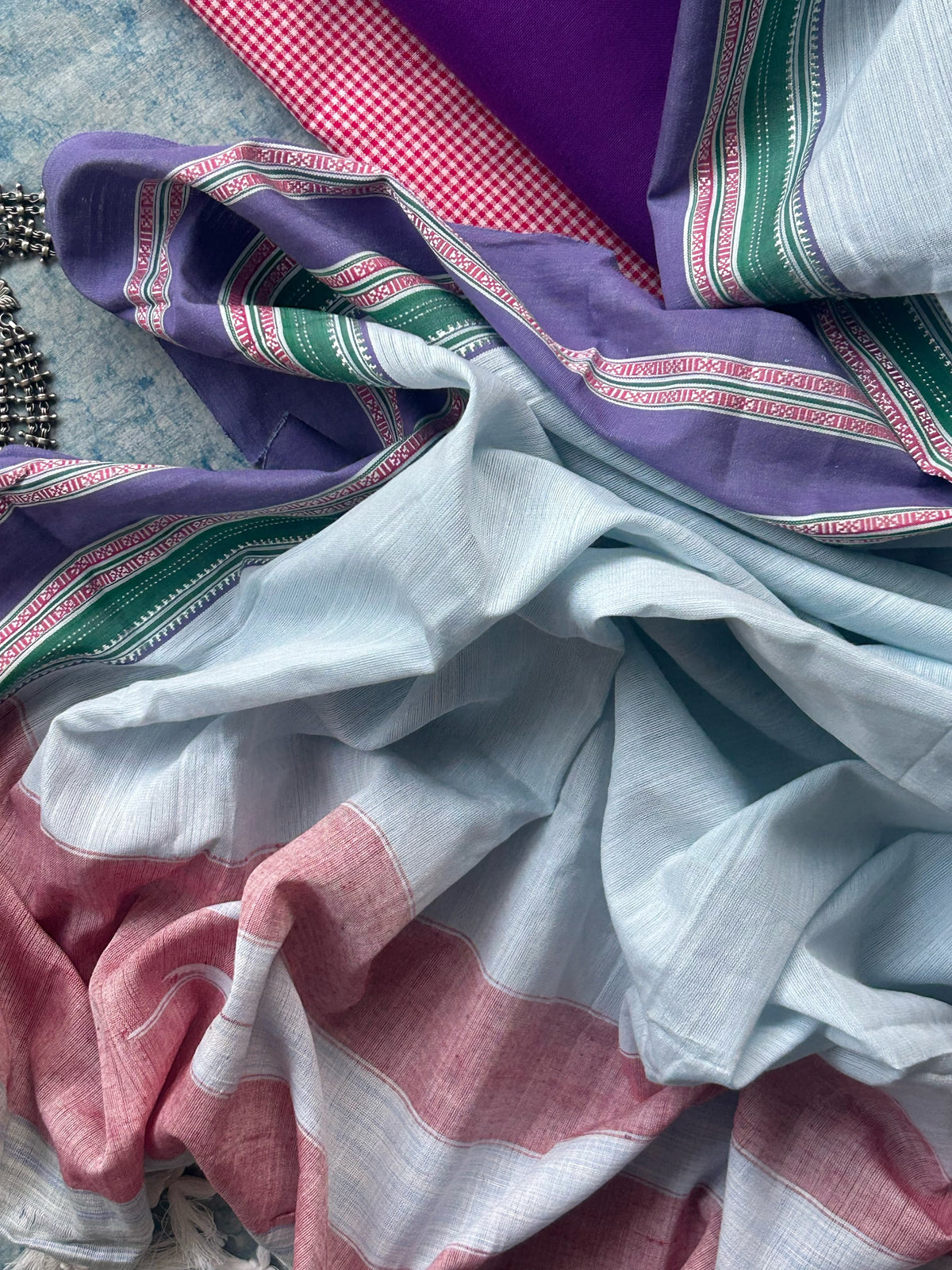 Aparajita - Handwoven Telangana cotton and Ilkal Dupatta Set