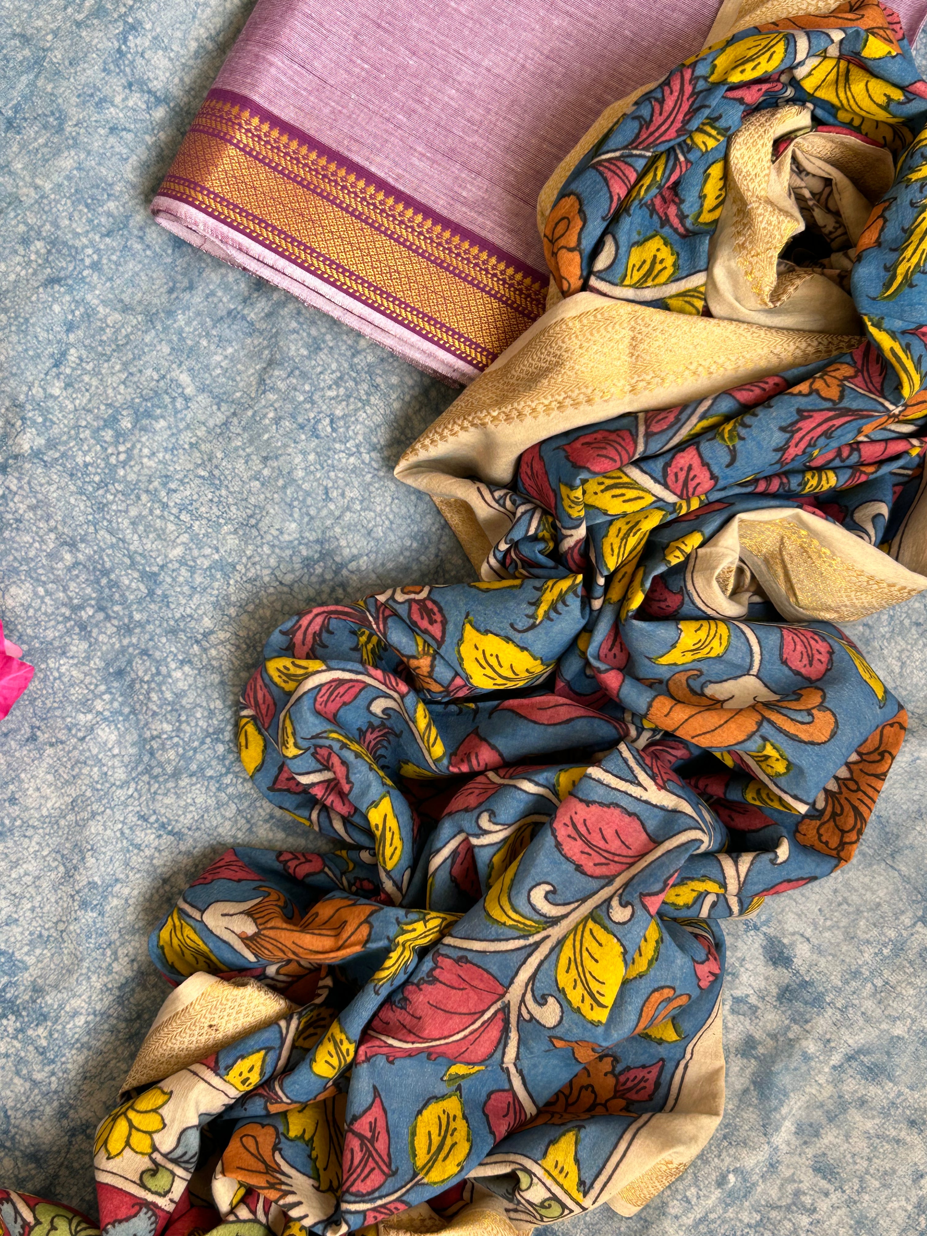 Handwoven Handcrafted Kalamkari Kurta Dupatta Set
