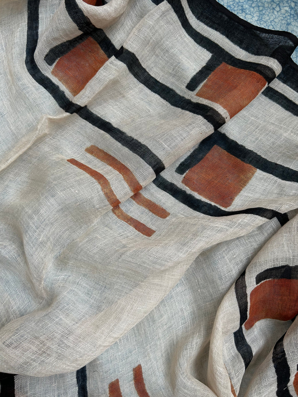 Handcrafted Linen Kurta Dupatta Set