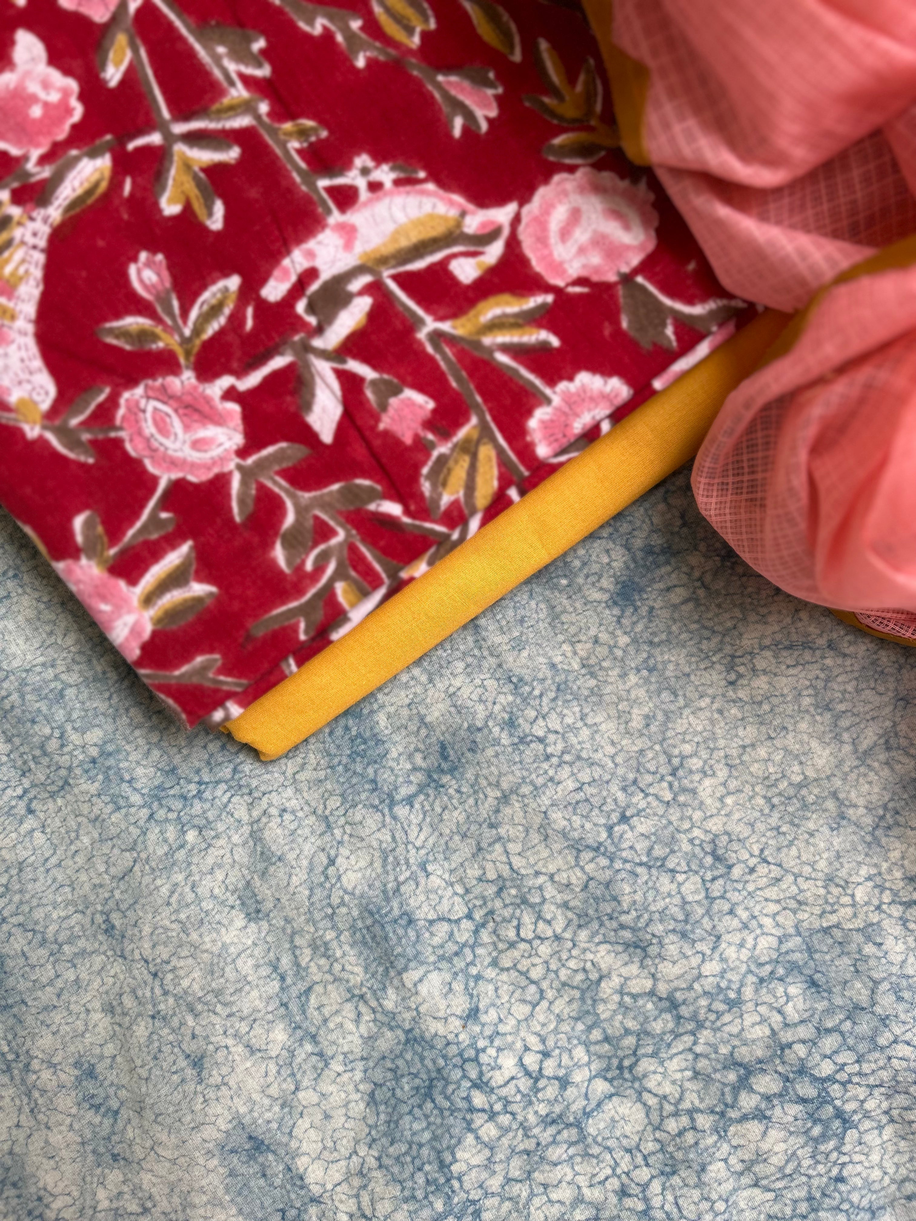 Handblock Handdone Applique Cotton Kota Suit