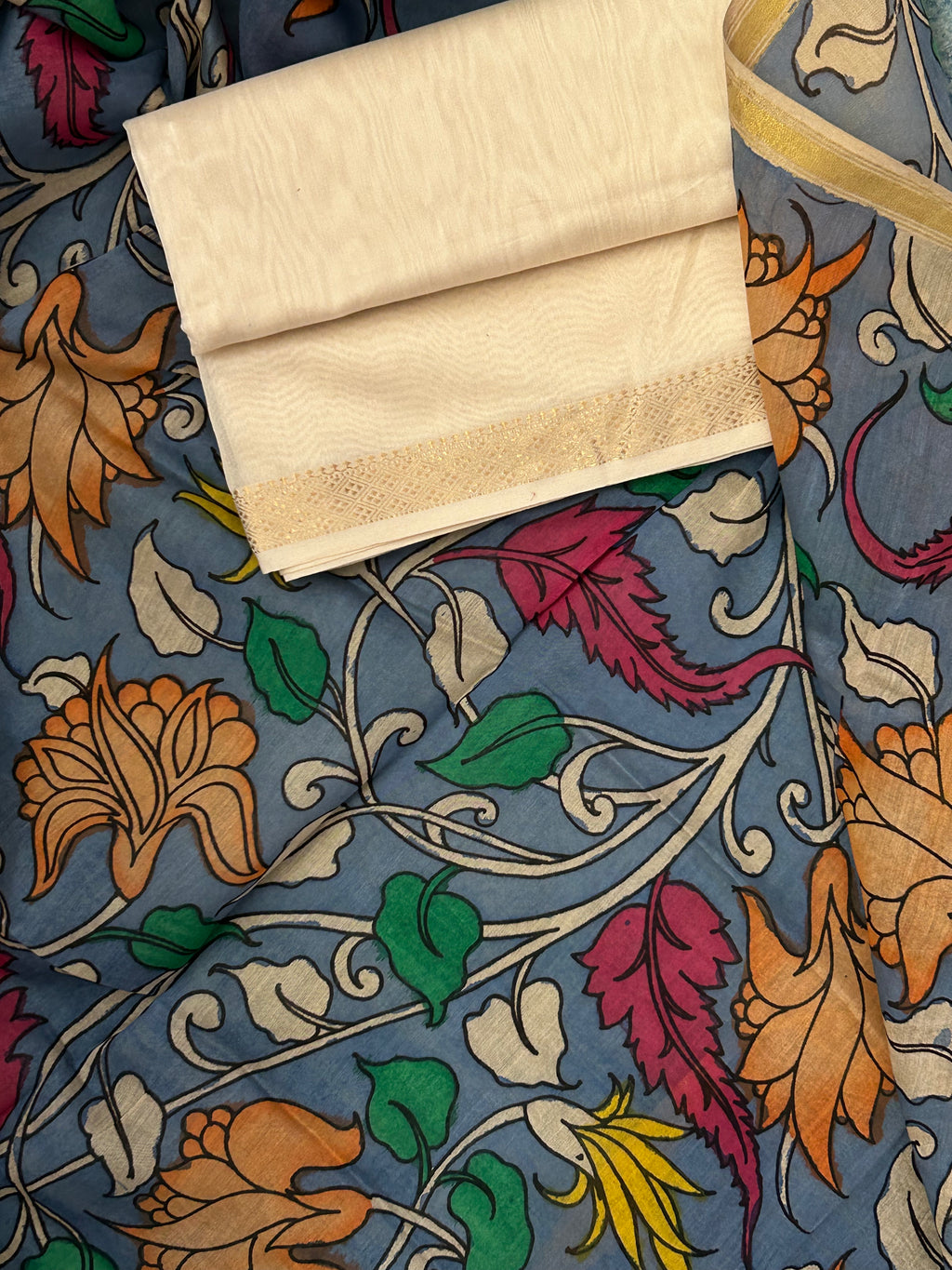 Handwoven Handcrafted Kalamkari Kurta Dupatta Set