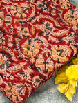 Pedana Hand Block Printed Kalamkari Natural Dyed Cotton Fabric Kurta