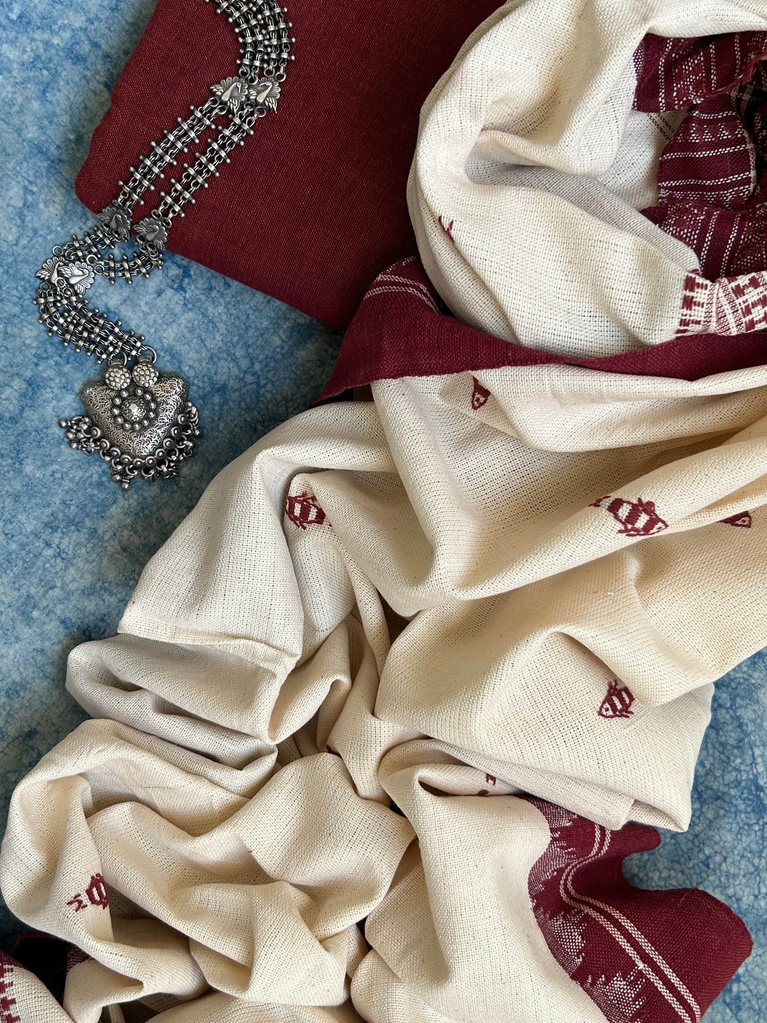 Handspun Handwoven Kotpad Kurta Dupatta Set