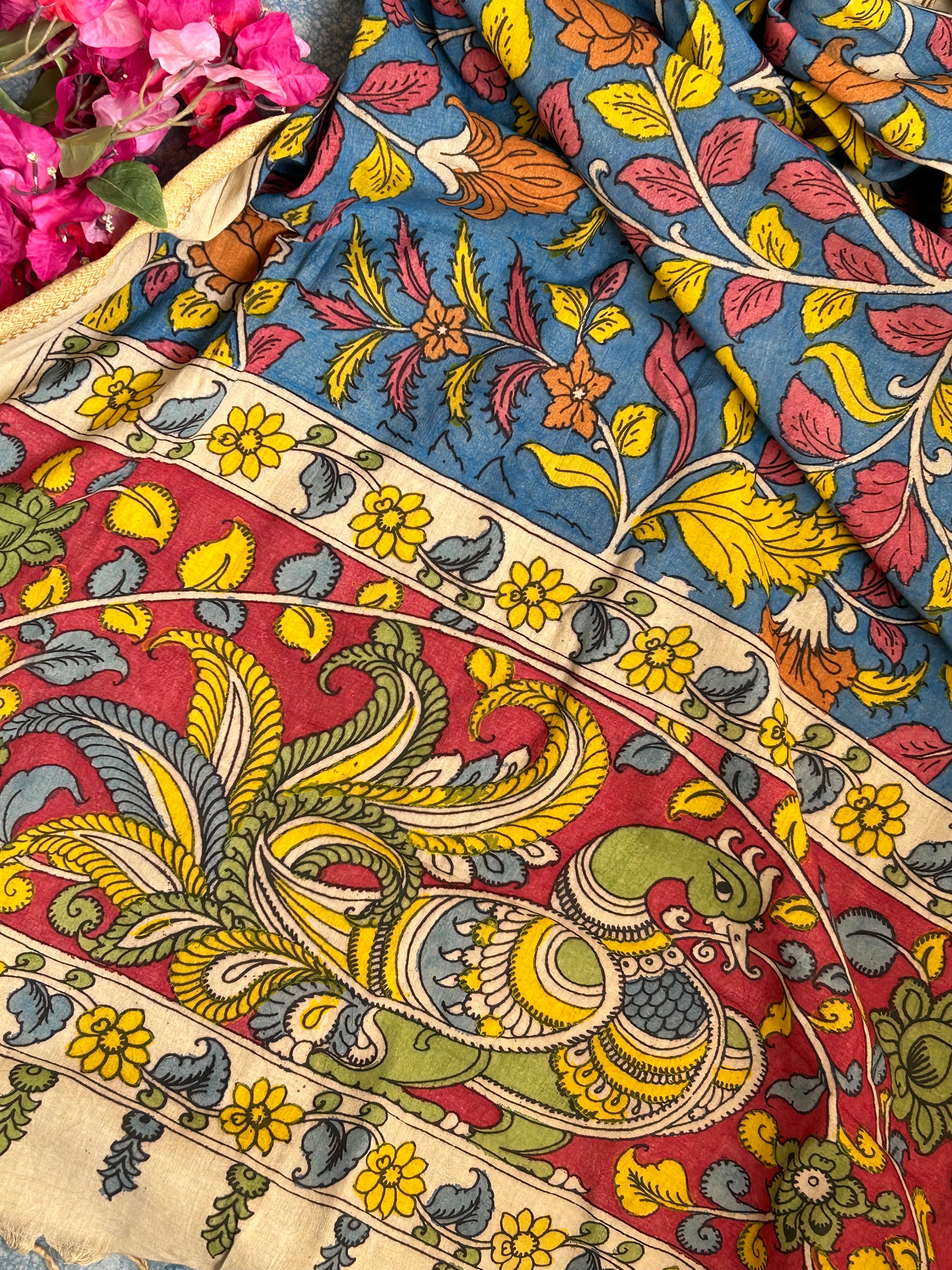 Handwoven Handcrafted Kalamkari Kurta Dupatta Set
