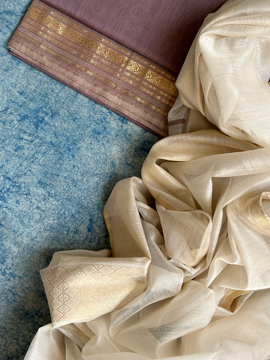 Handwoven Maheshwari Kurta Dupatta Set
