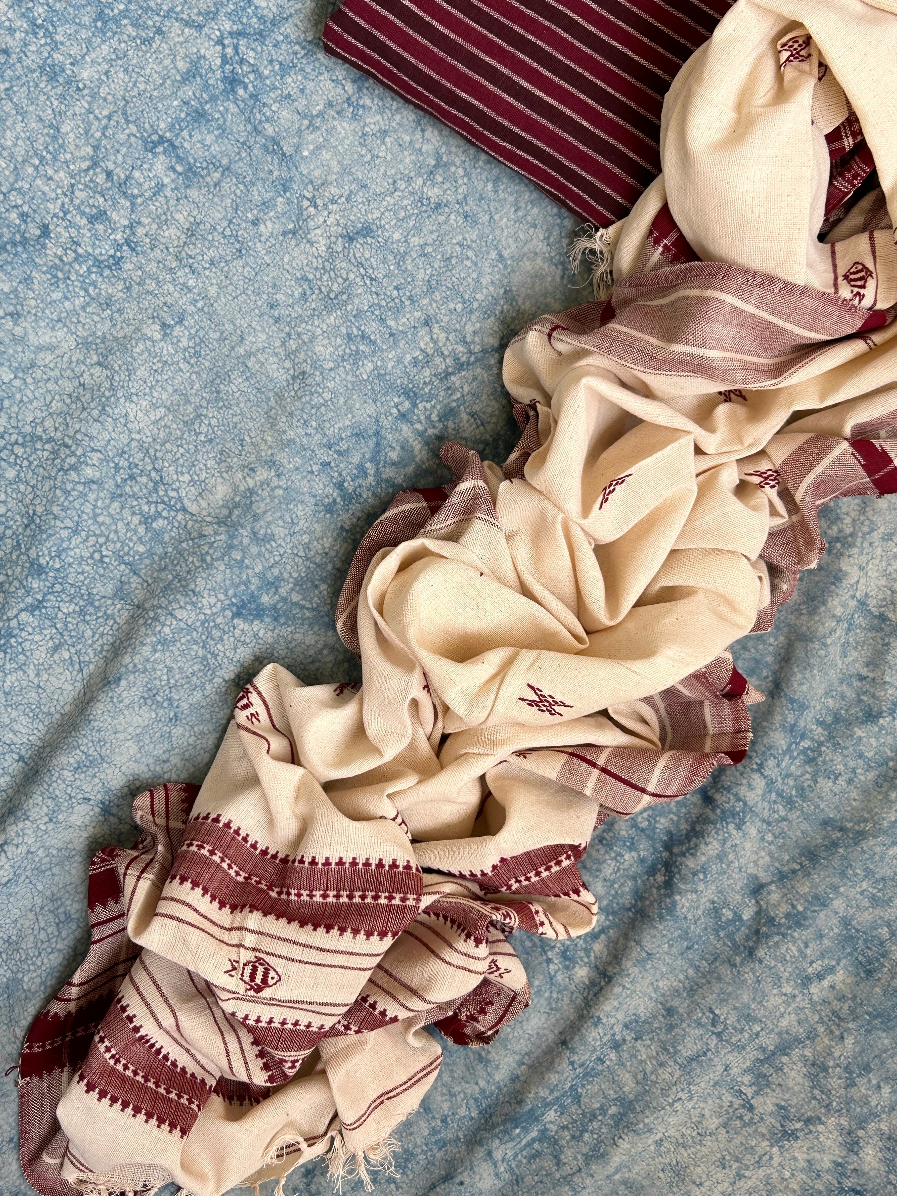 Handspun Handwoven Kotpad Kurta Dupatta Set
