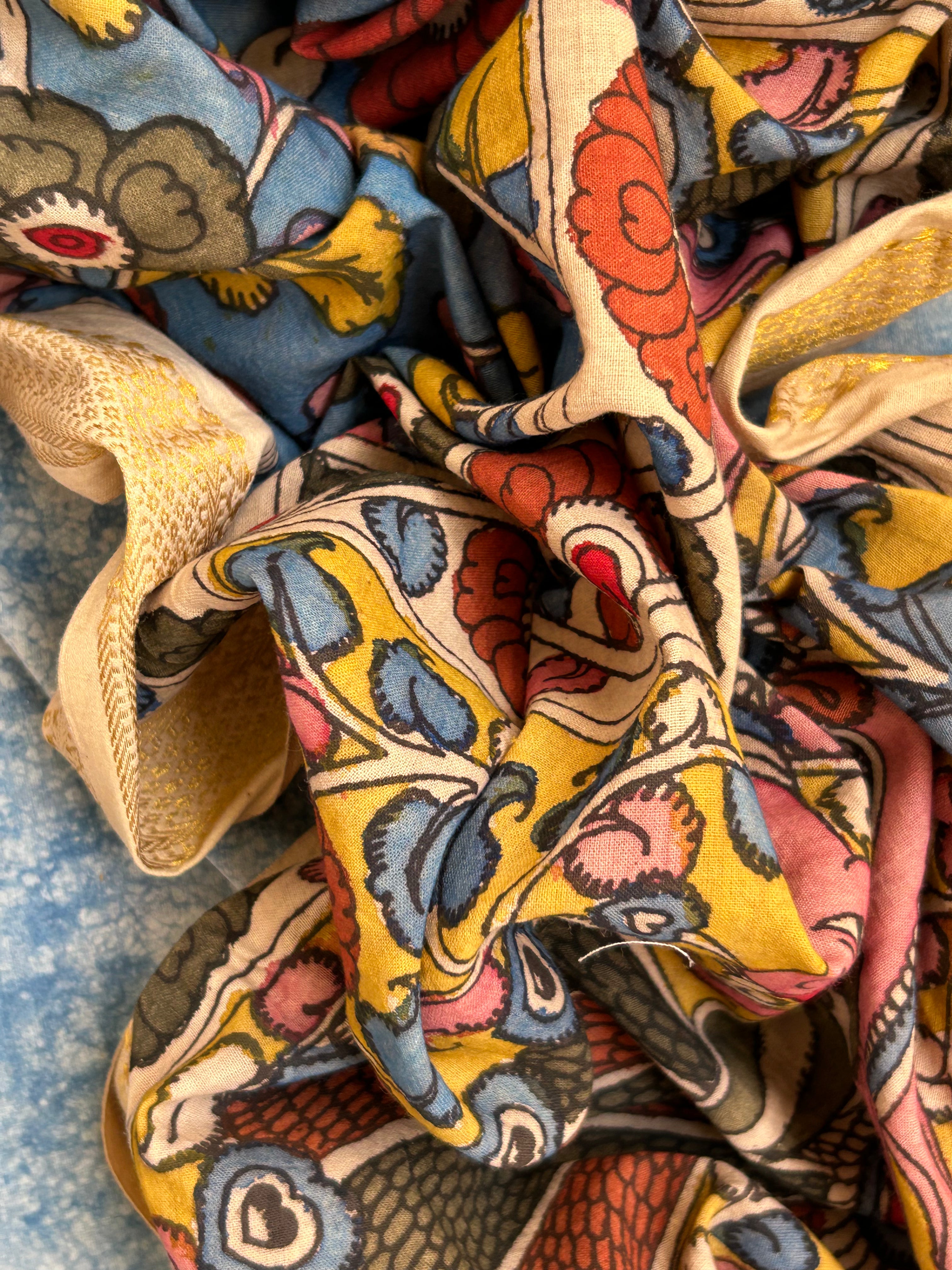 Handwoven Handcrafted Kalamkari Kurta Dupatta Set