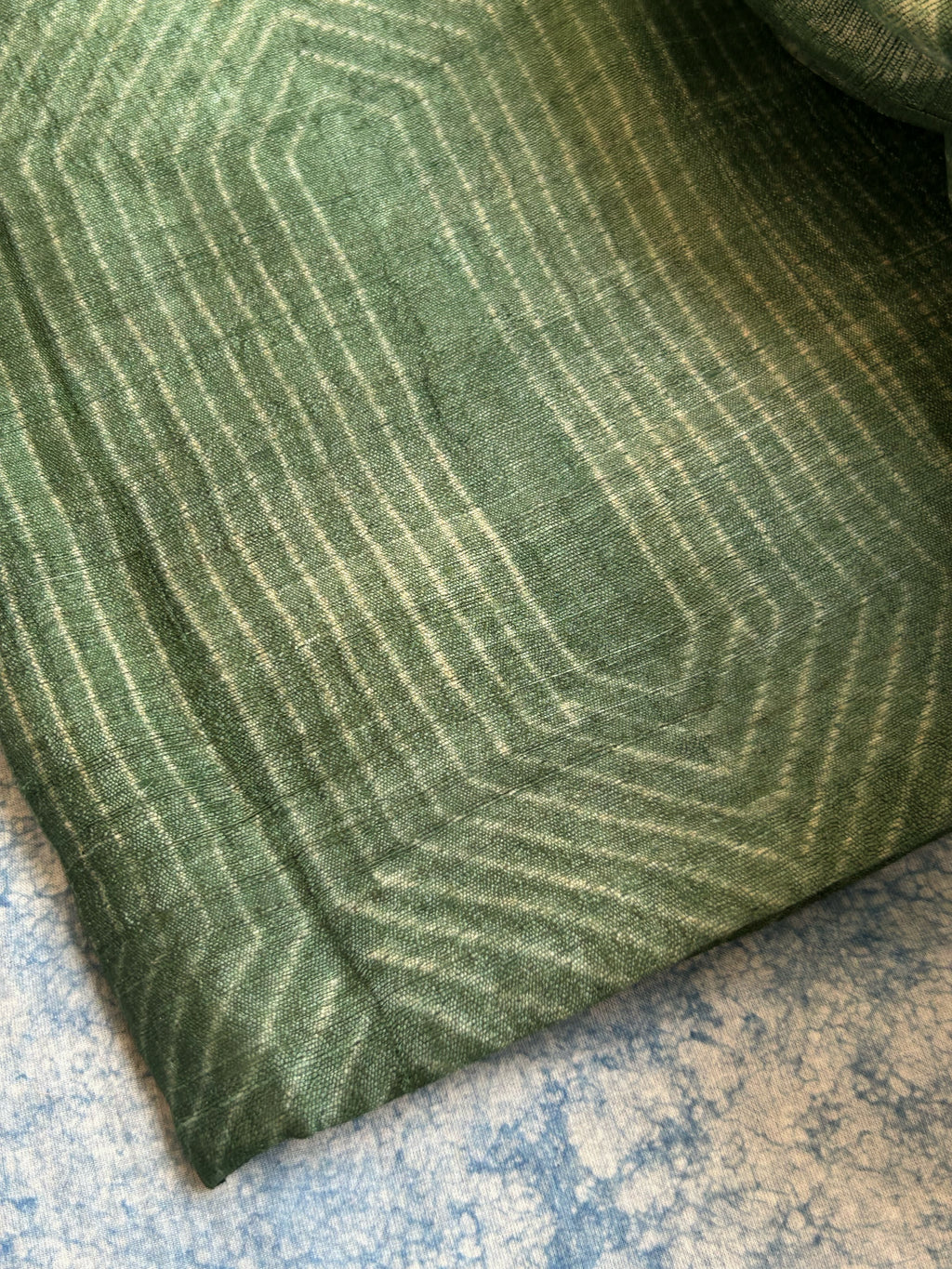 Handwoven & Handmade Tussar Shibori Kurta Dupatta Set