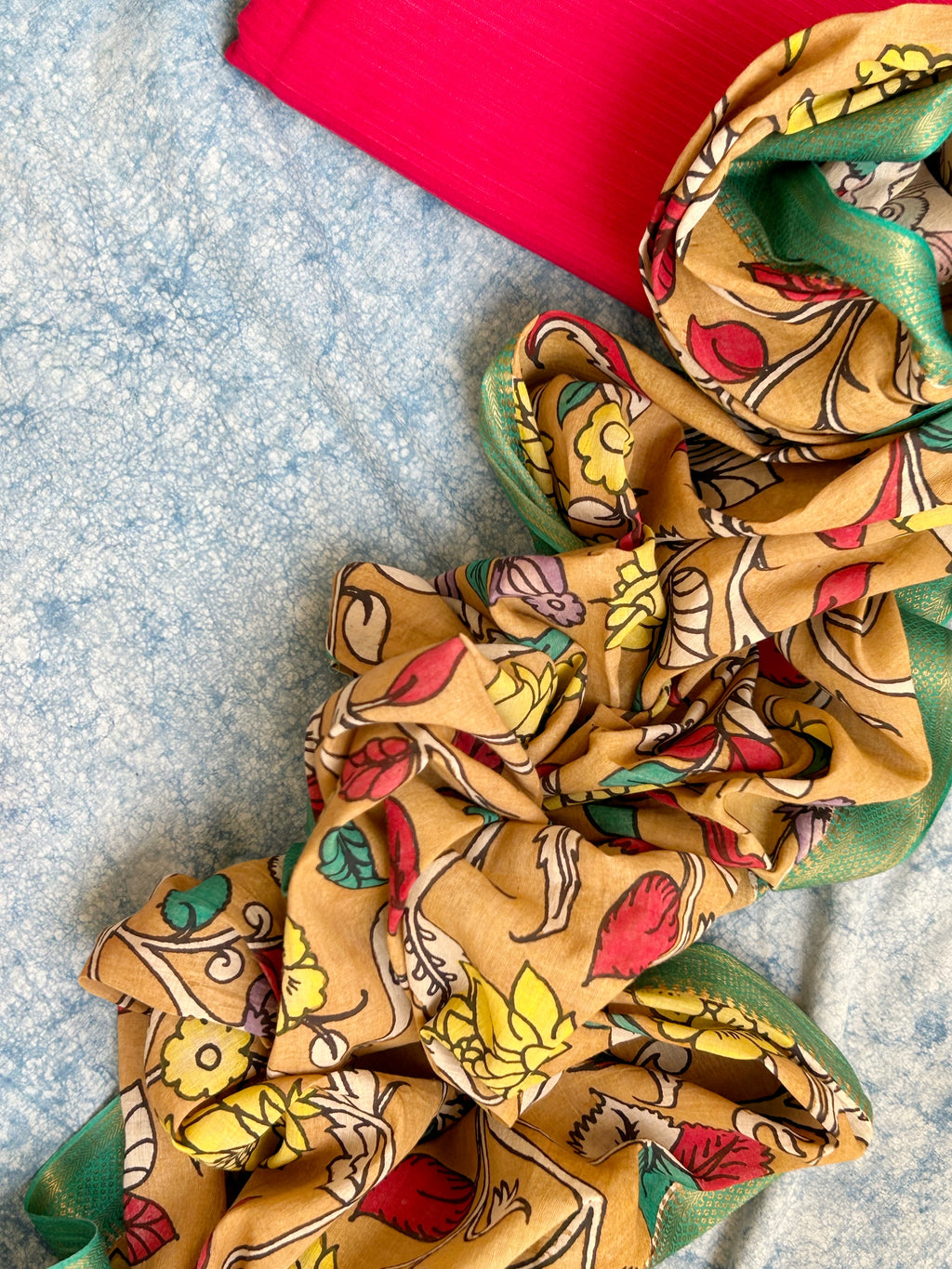 Handwoven Handcrafted Kalamkari Kurta Dupatta Set