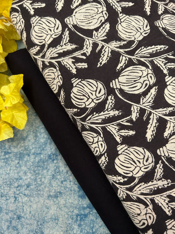 Handblock Cotton Kurta Bottom Set