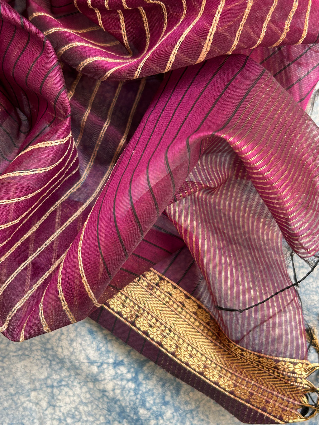 Handwoven Maheshwari Kurta Dupatta Set