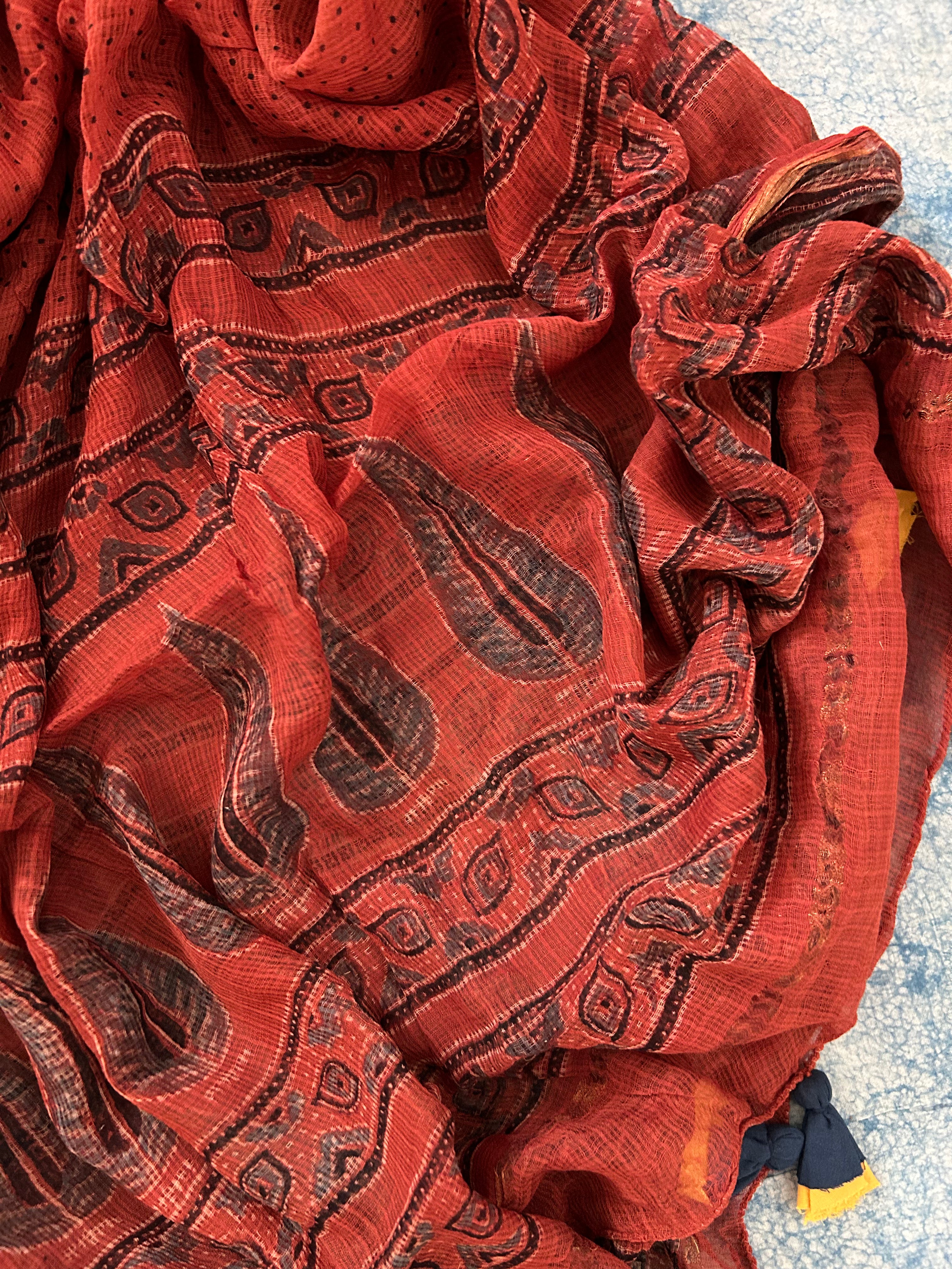 Handblock Ajrakh Kota Dupatta