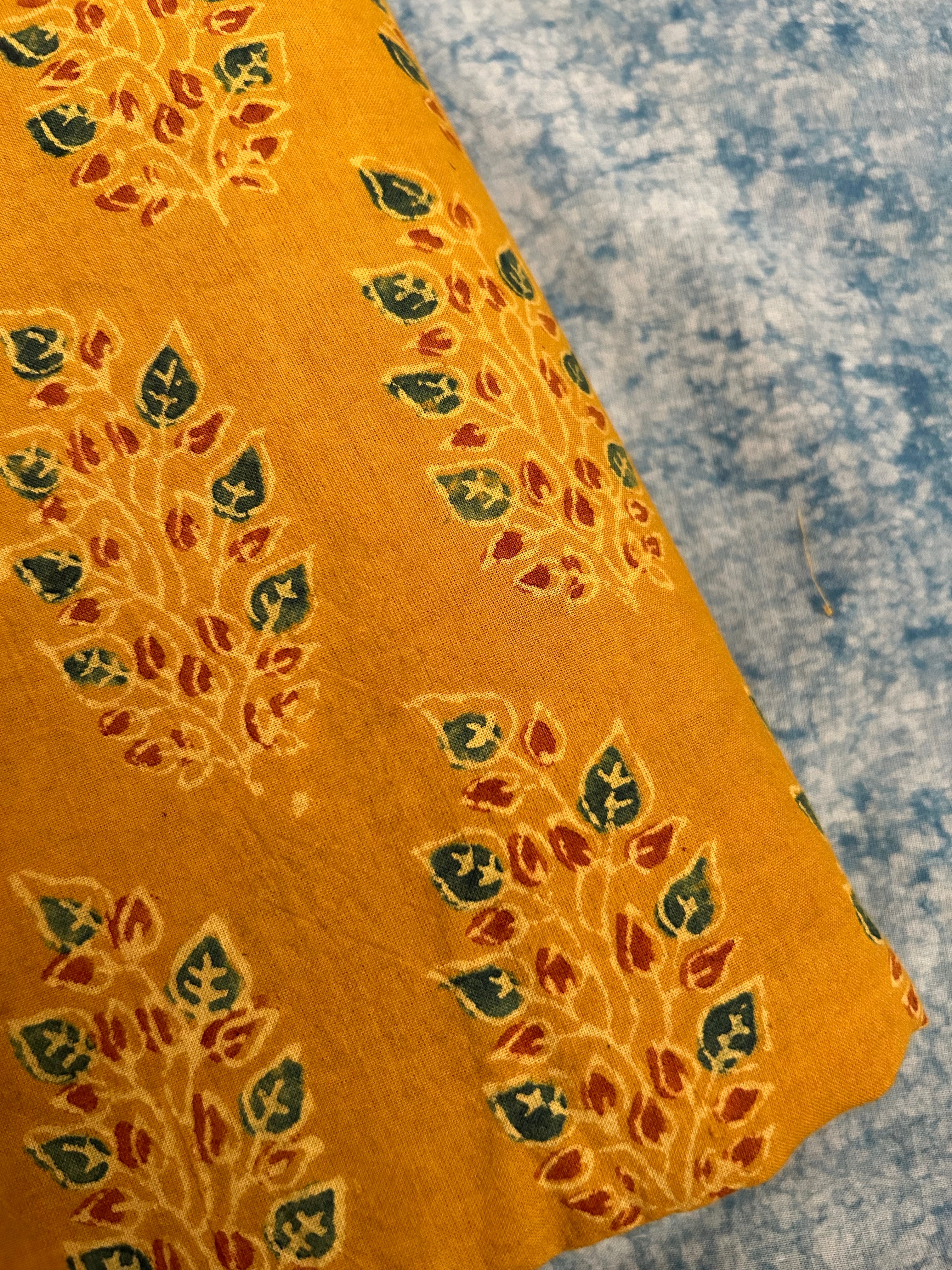 Natural Dyes Handblock Ajrakh Cotton Kurta 2.5m