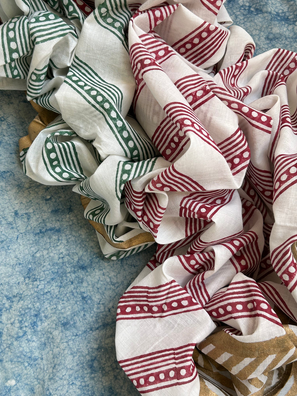 Handblock Printed Cotton Mul Cotton Dupatta Suit