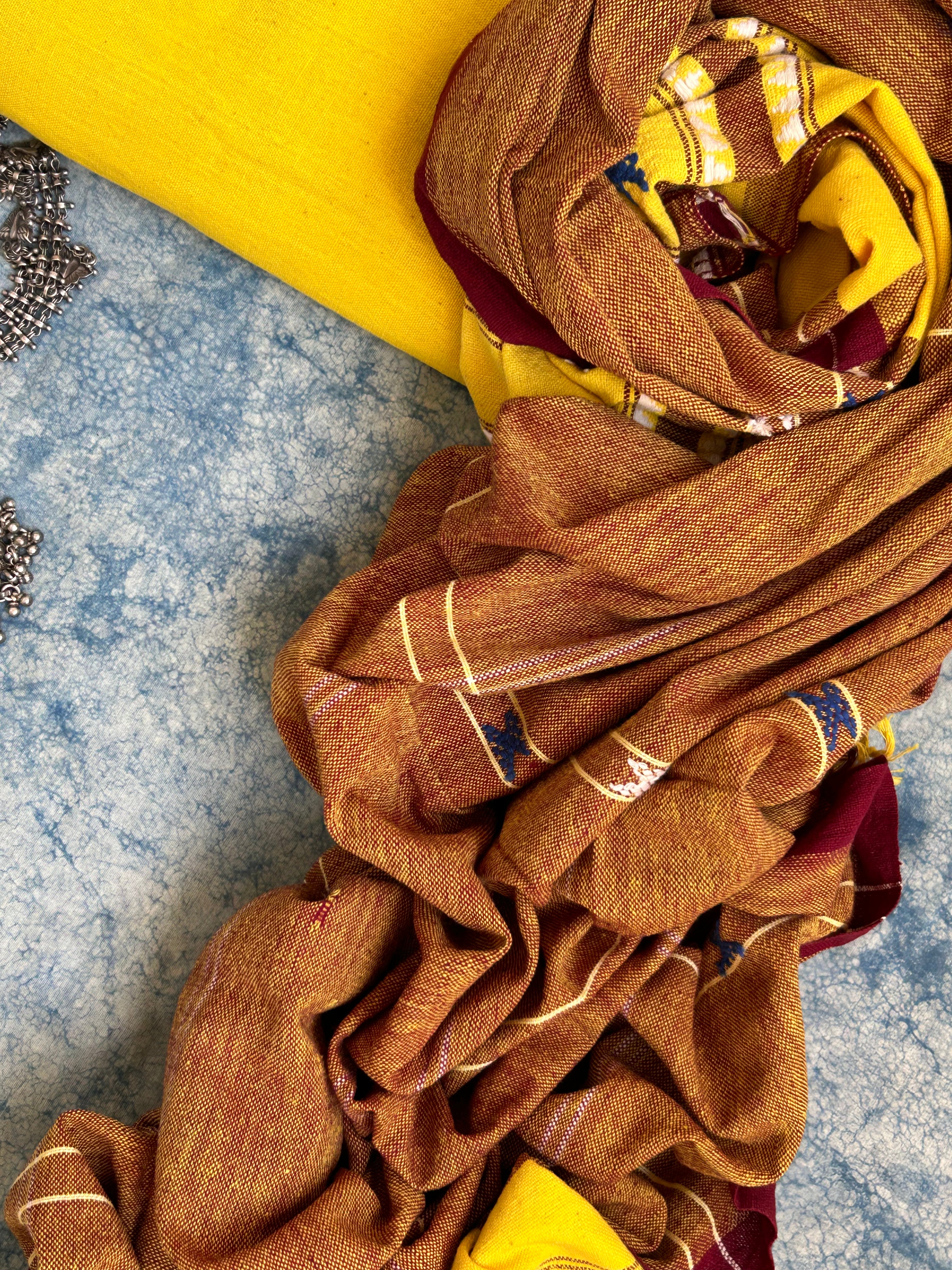 Handspun Handwoven Kotpad Kurta Dupatta Set